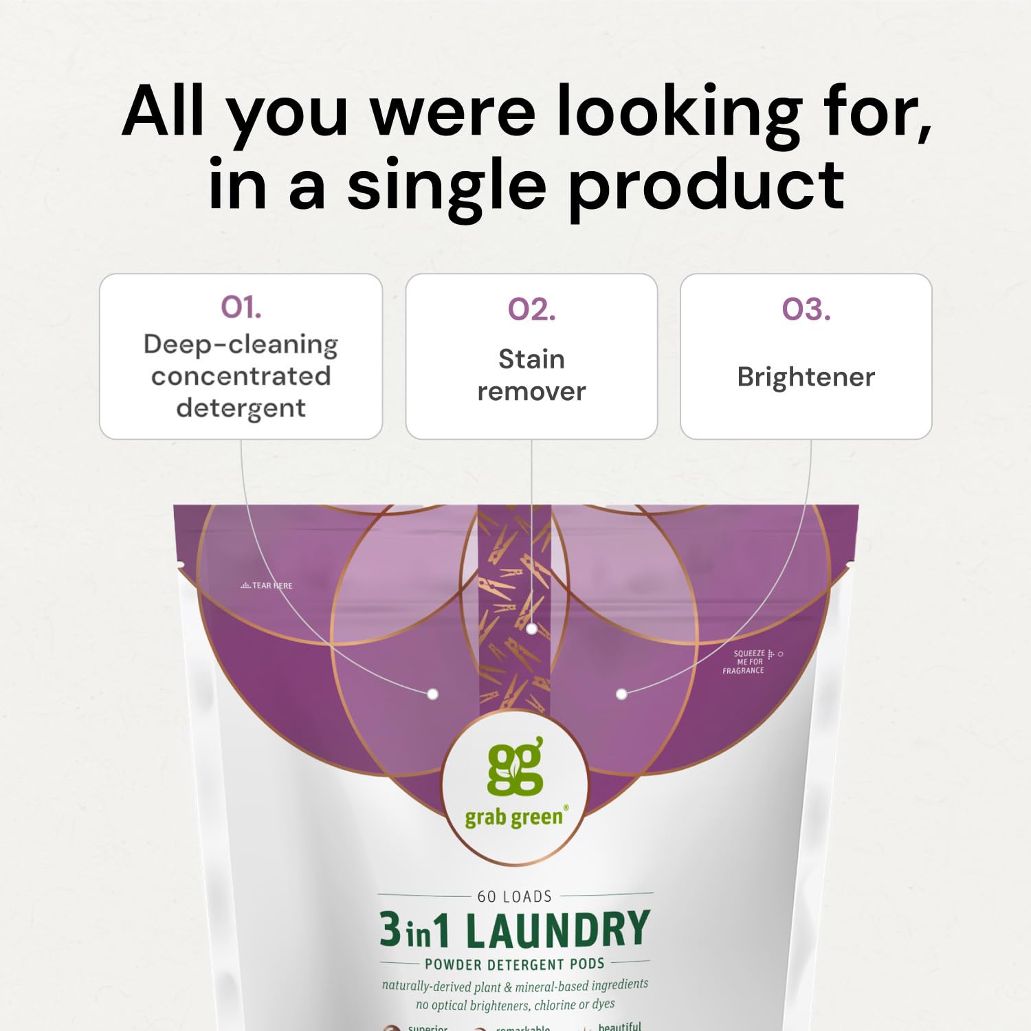 3-in-1 Laundry Detergent Pods, Free & Clear, 24 Count