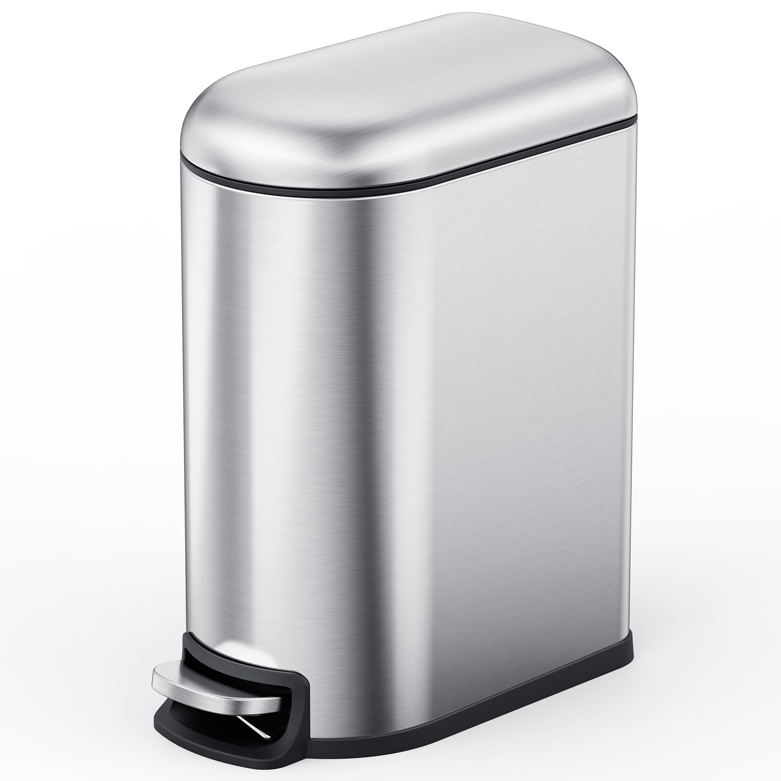 Small Bathroom Trash Can with Lid Soft Close