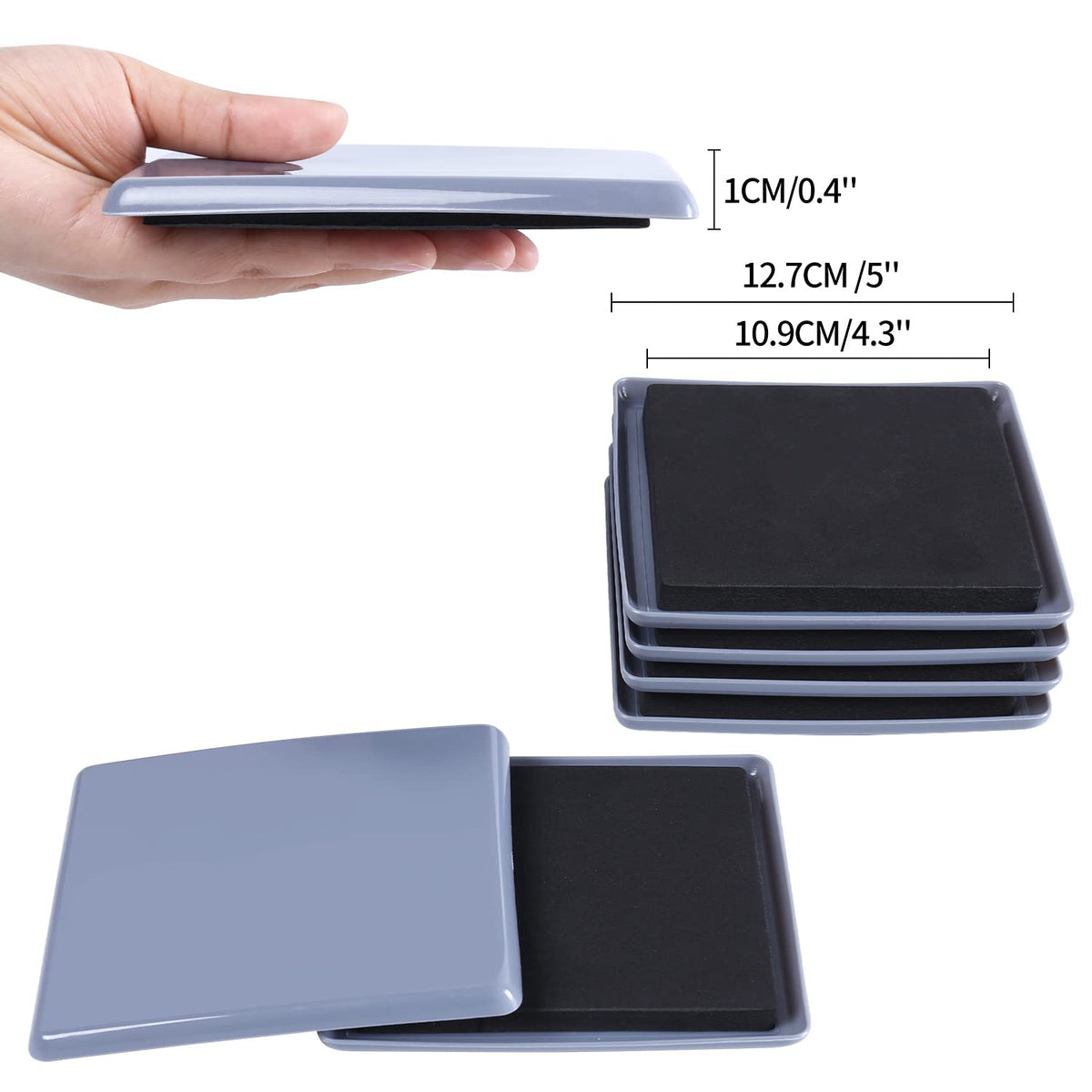 Furniture Sliders for Carpet Moving Sofa Bed Couch Fridge 5" 8pcs (8 Count)