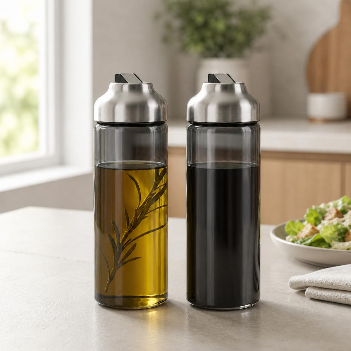 Olive Oil Dispenser Bottle for Kitchen (2 Count)