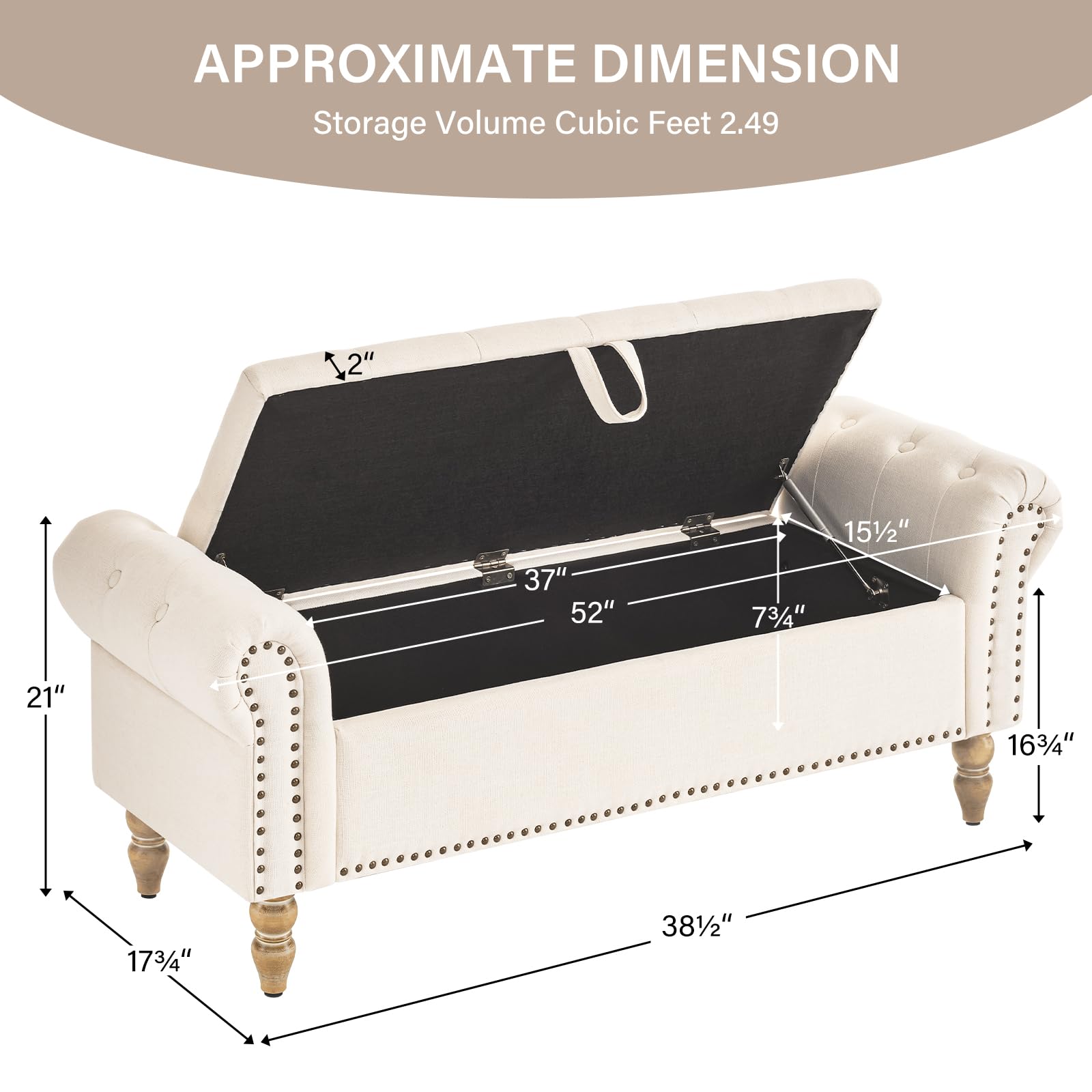 Storage Bedroom Bench for End of Bed