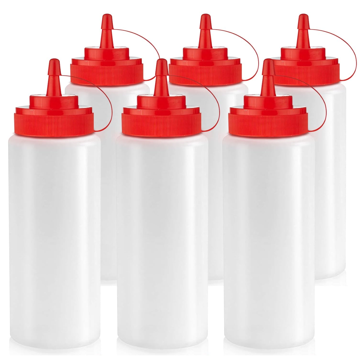 16 oz Condiment Squeeze Bottles for Sauces (6 Count)