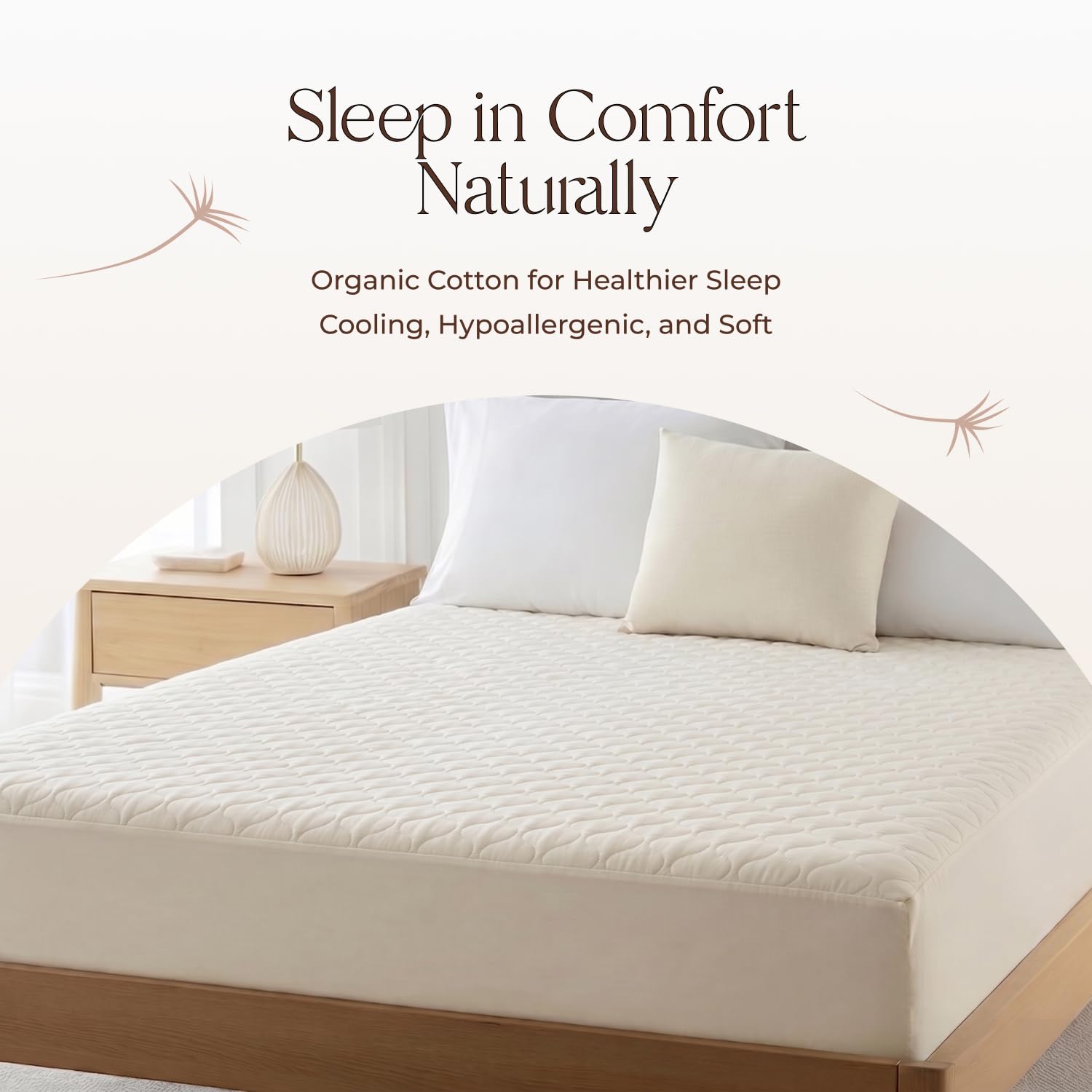 100% Cotton Organic Mattress Pad