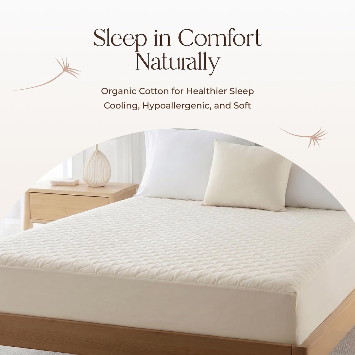 100% Cotton Organic Mattress Pad