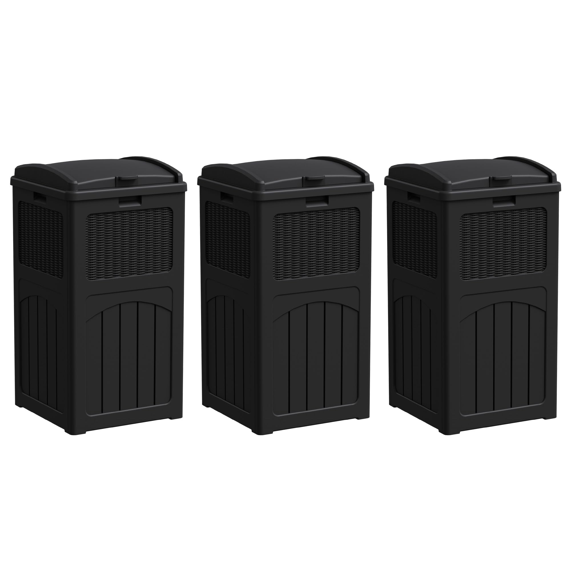 33 Gallon Outdoor Trash Can with Lid (3 Count)