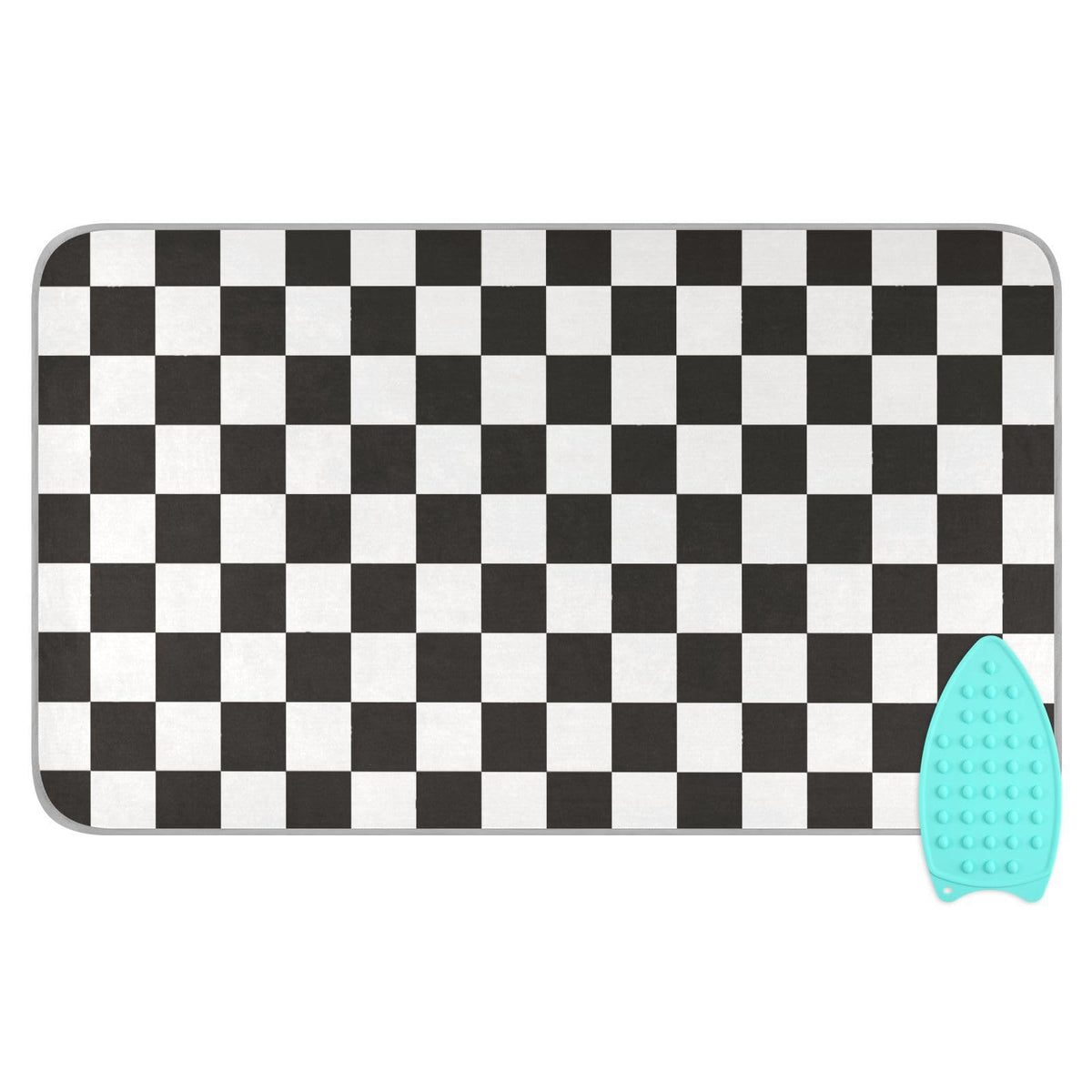 Checkered Black Ironing Mat Thickened Ironing Blanket Travel Portable Double
