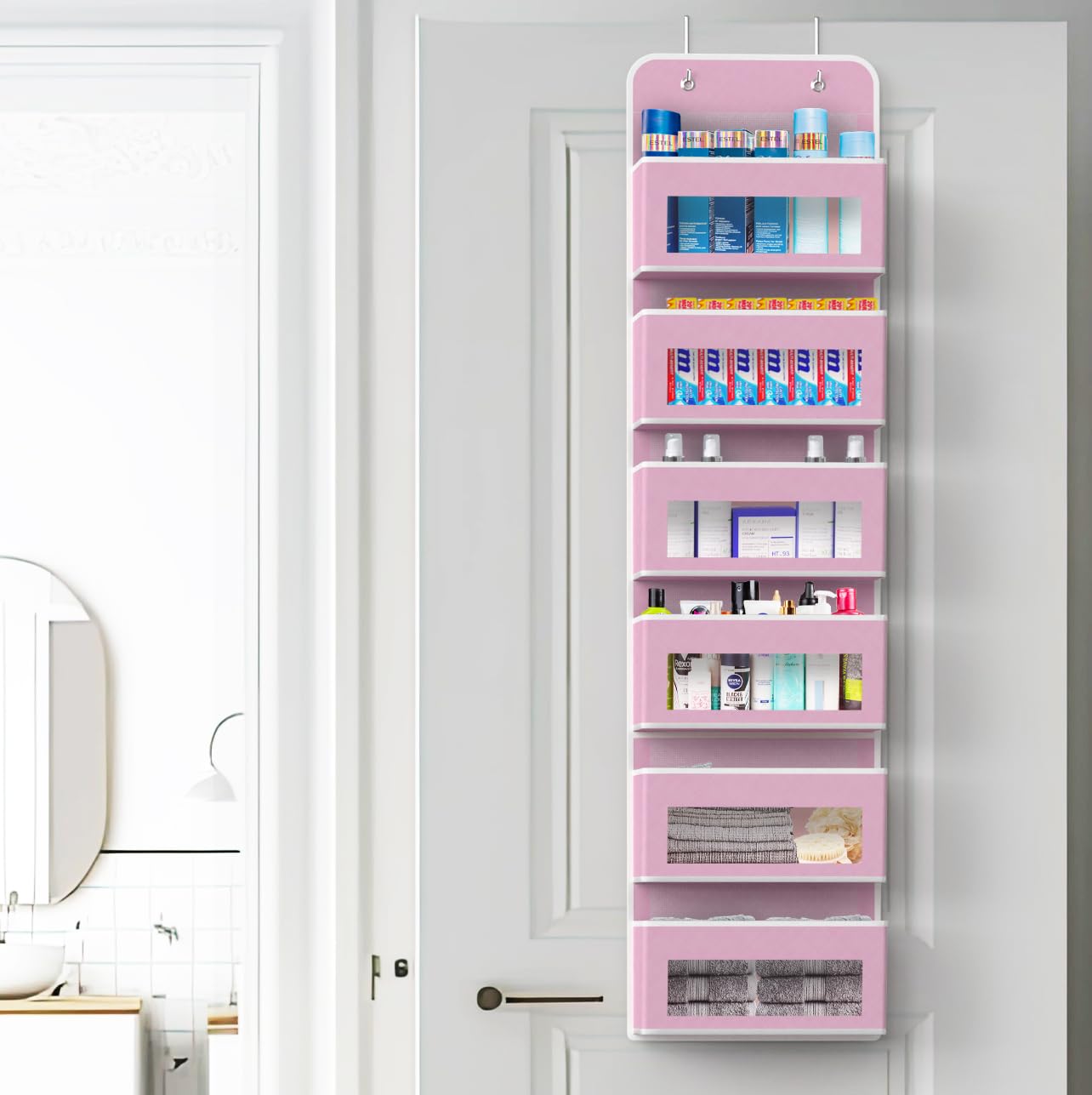 6 Clear Window Pocket Over Door Hanging Organizer