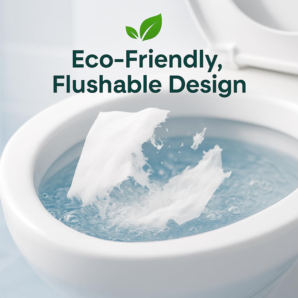 Individually Wrapped XXL Toilet Seat Covers Disposable Flushable for Travel (30 Count)