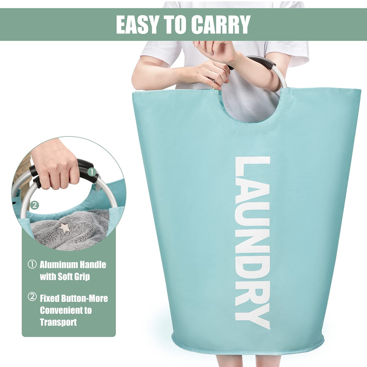 125L X Large Collapsible Washing Laundry Basket Bag - ModHome Supplies