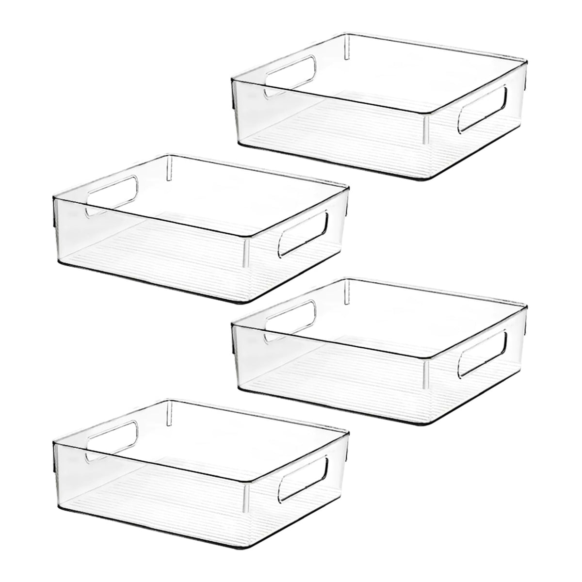 Clear Plastic Storage Bins (4 Count)