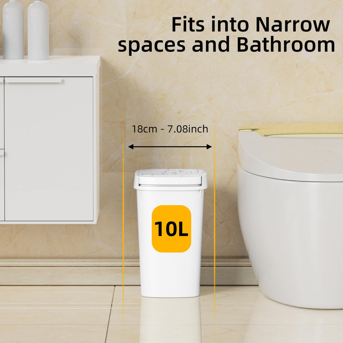 3 Pack Bathroom Small Trash Can with Lid (3 Count)