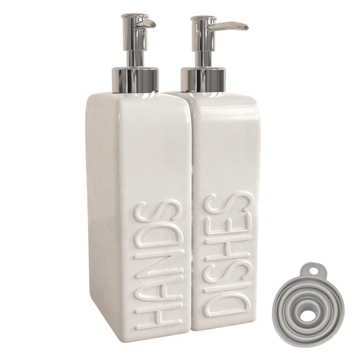 Soap Dispenser Set with Stainless Steel Pump (2 Count)