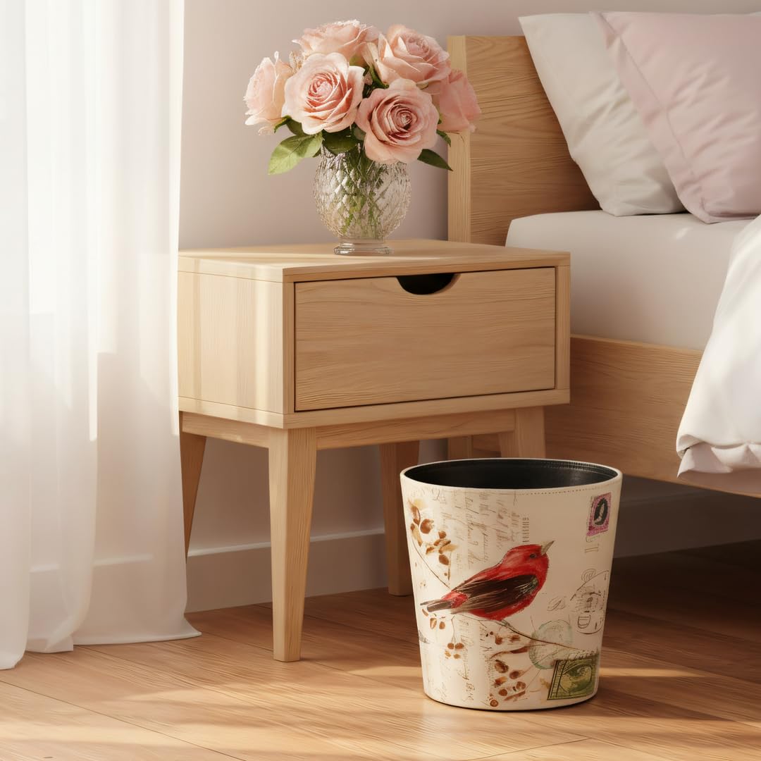 PU Leather Small Trash Can Wastebasket