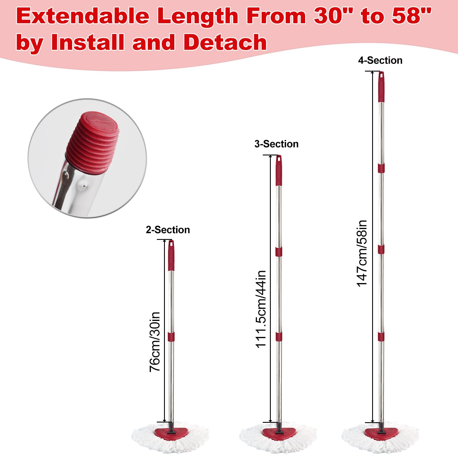 Mop Handle for Ocedar (4 Count)
