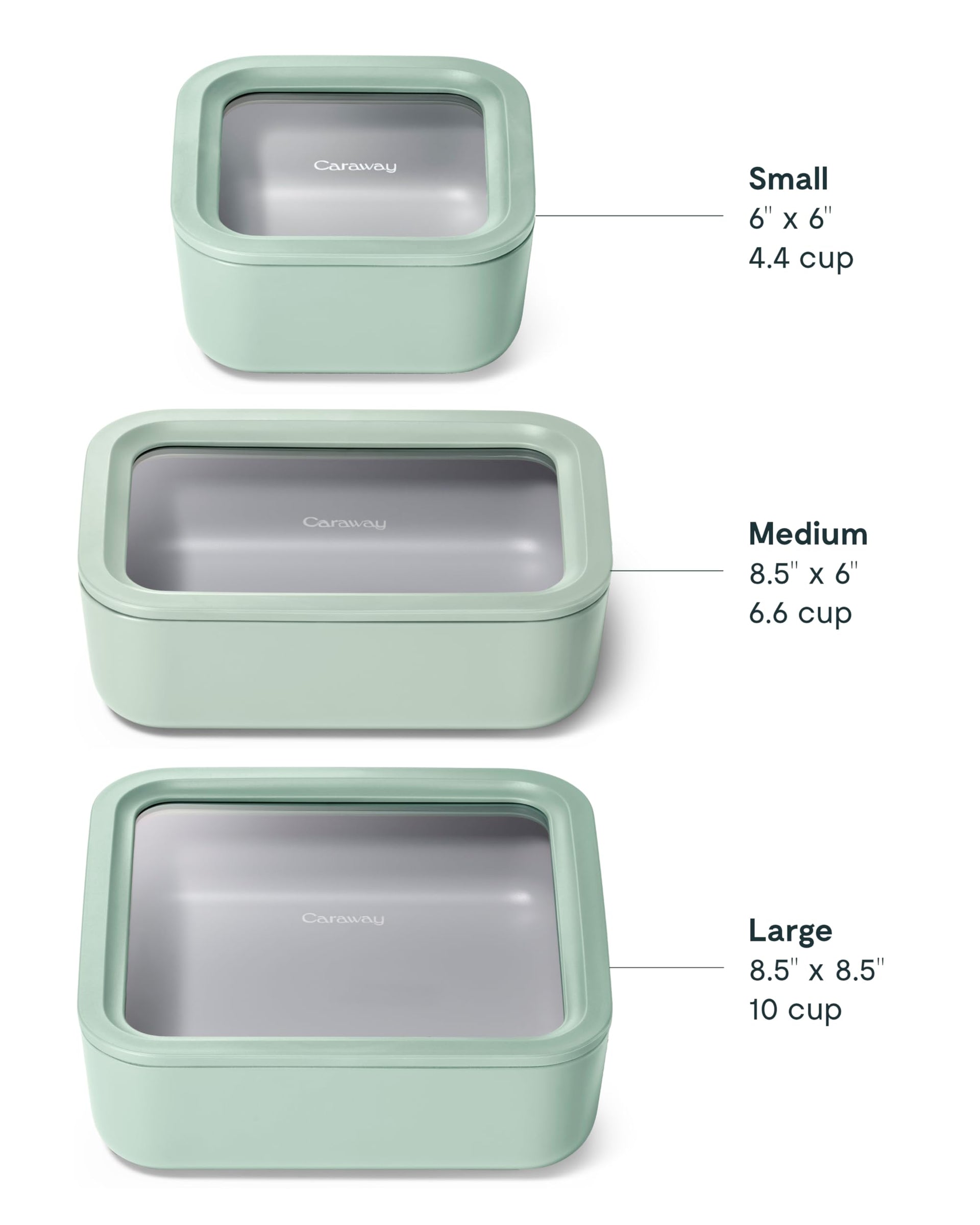 3 Piece Glass Food Storage Container Set (3 Count)