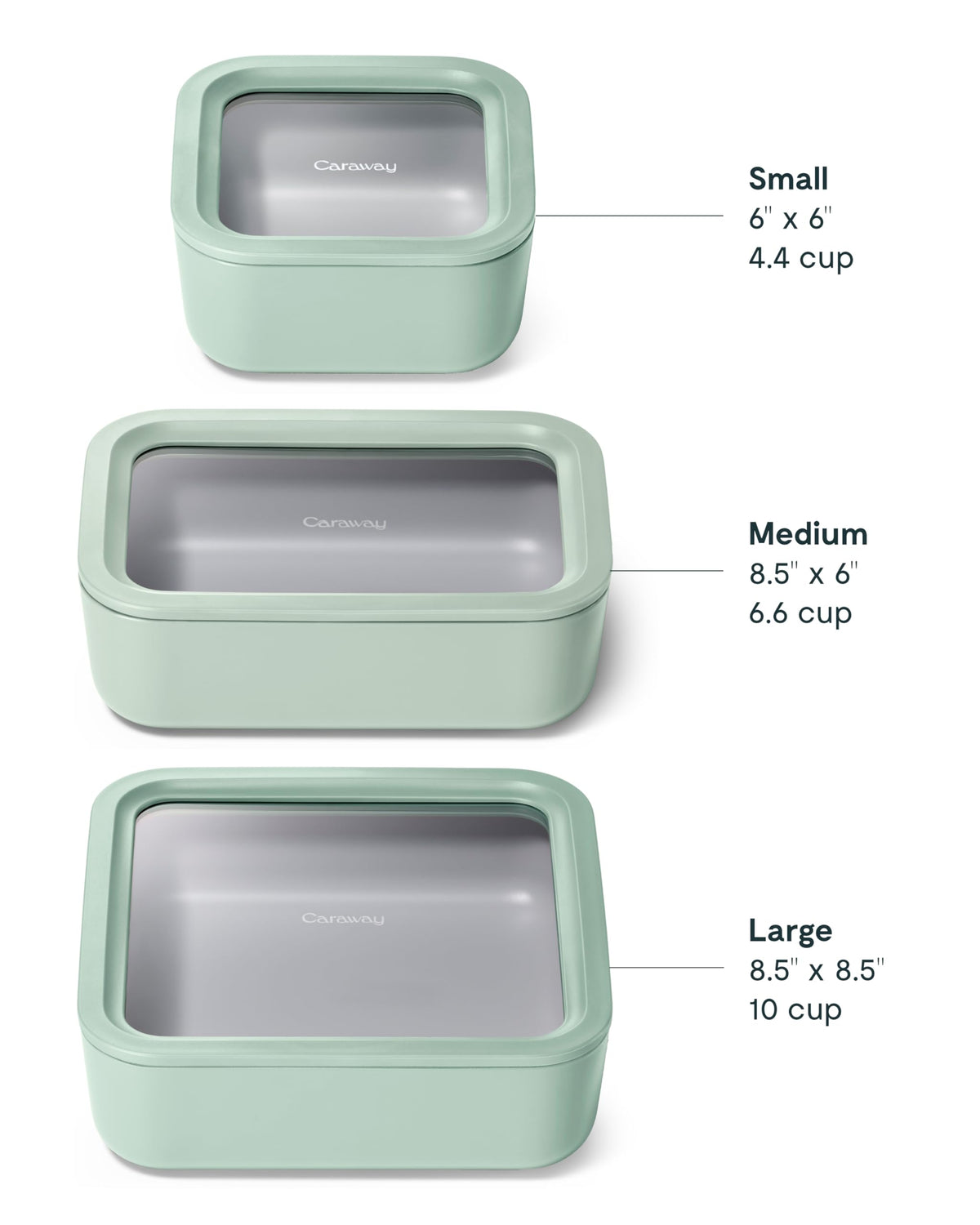 3 Piece Glass Food Storage Container Set (3 Count)