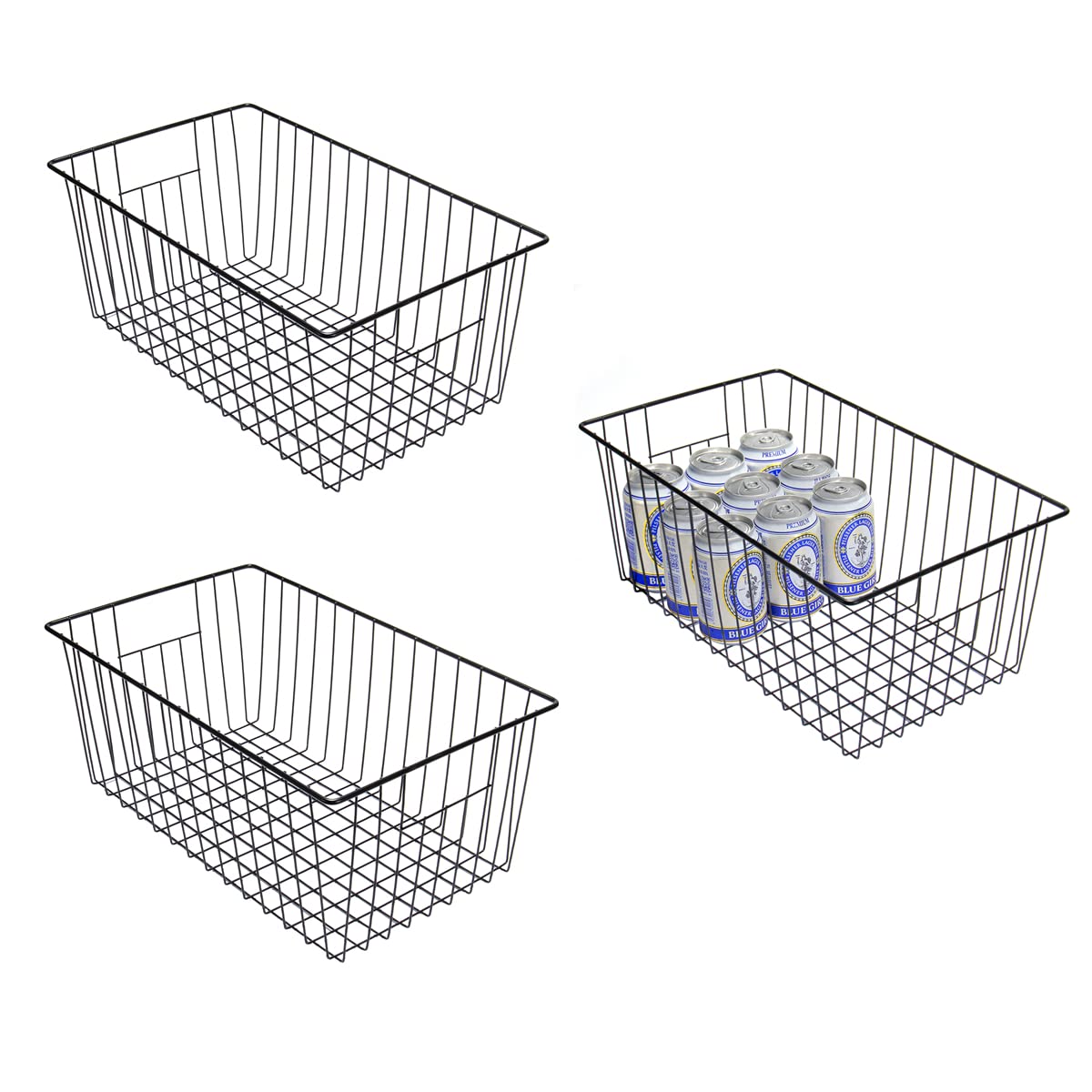 16inch Freezer Storage Organizer Baskets (3 Count)