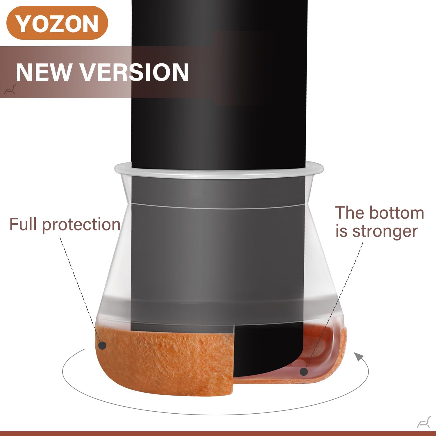 Chair Leg Floor Protectors Felt Silicone Caps Strengthen Bottom