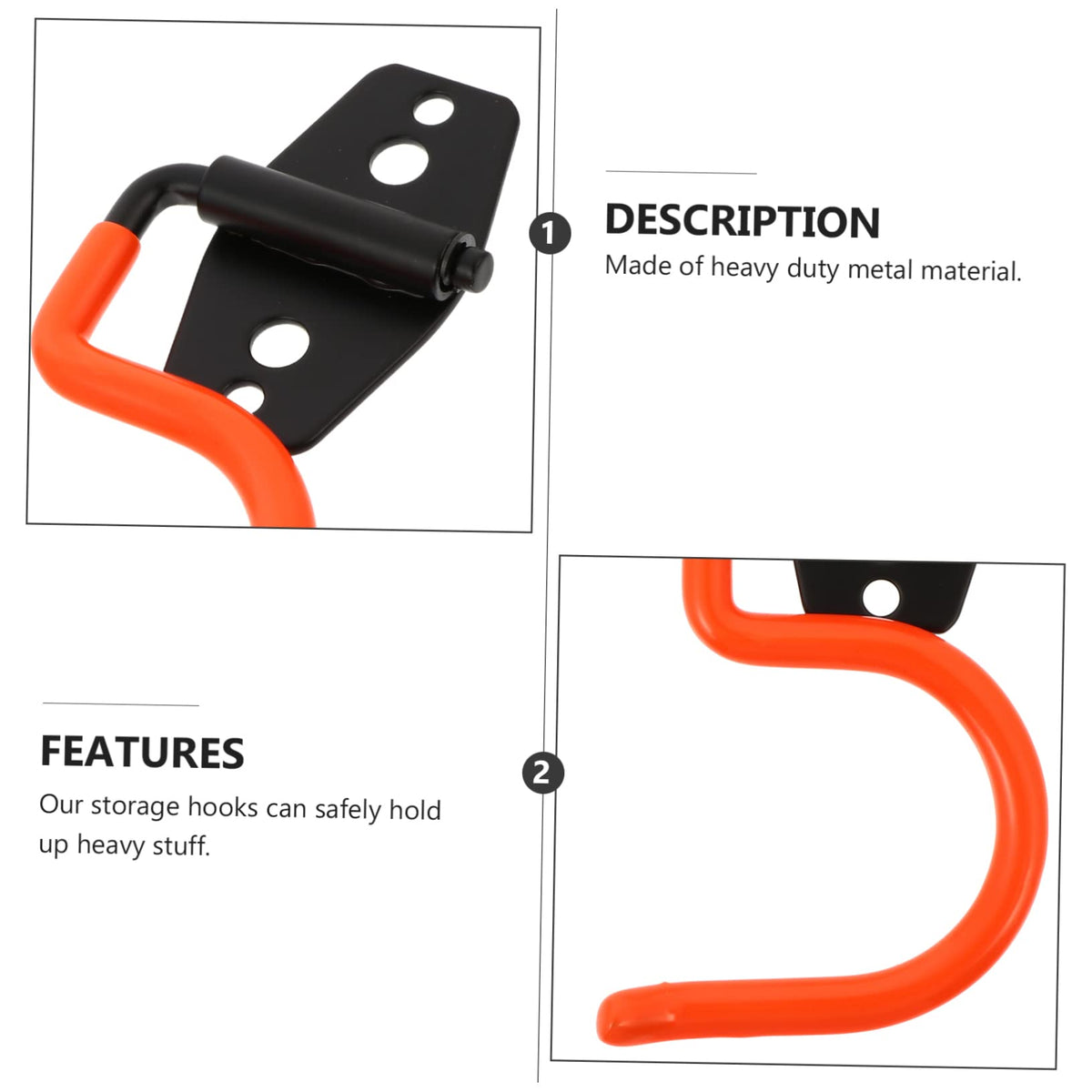 5pcs Heavy Duty Metal Storage Hooks Wall Mount Organizer for Garage Durable Broom Mop Hanger Garden Tool Holder for Efficient Vertical Space Utilization