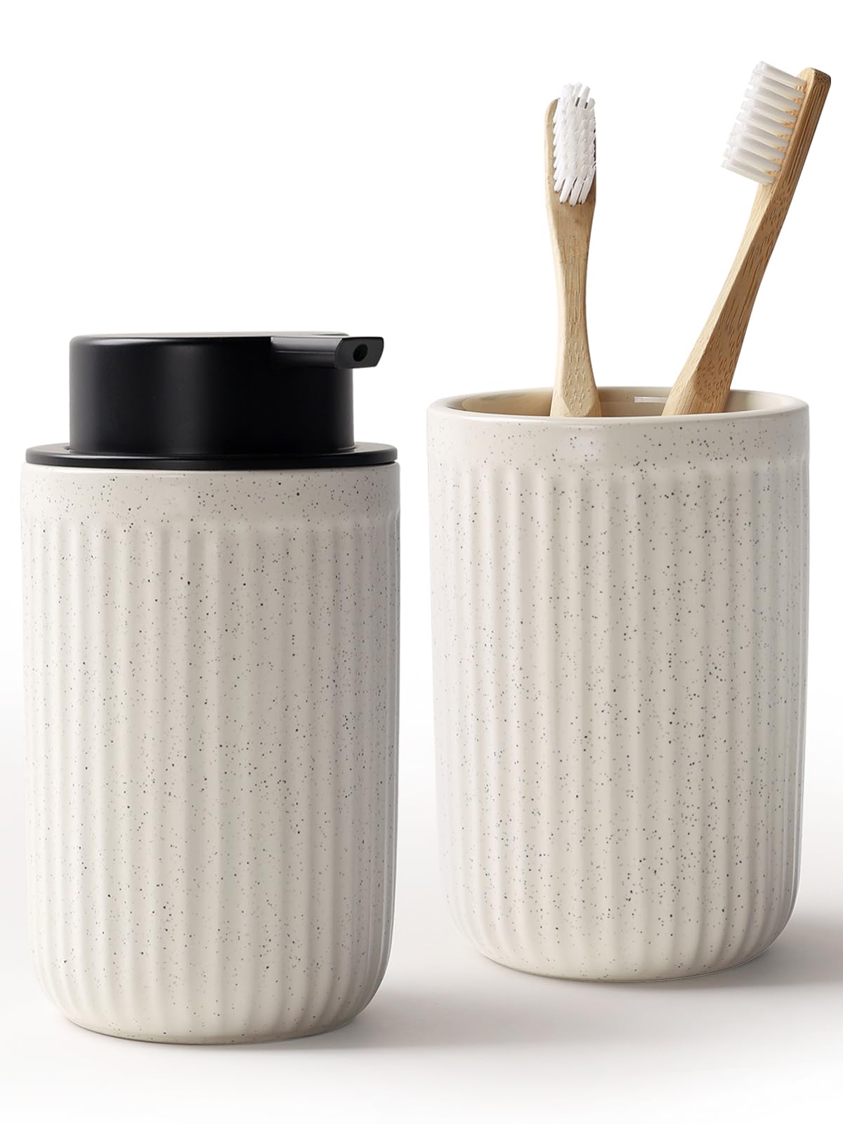 Soap Dispenser and Toothbrush Holder Set (2 Count)