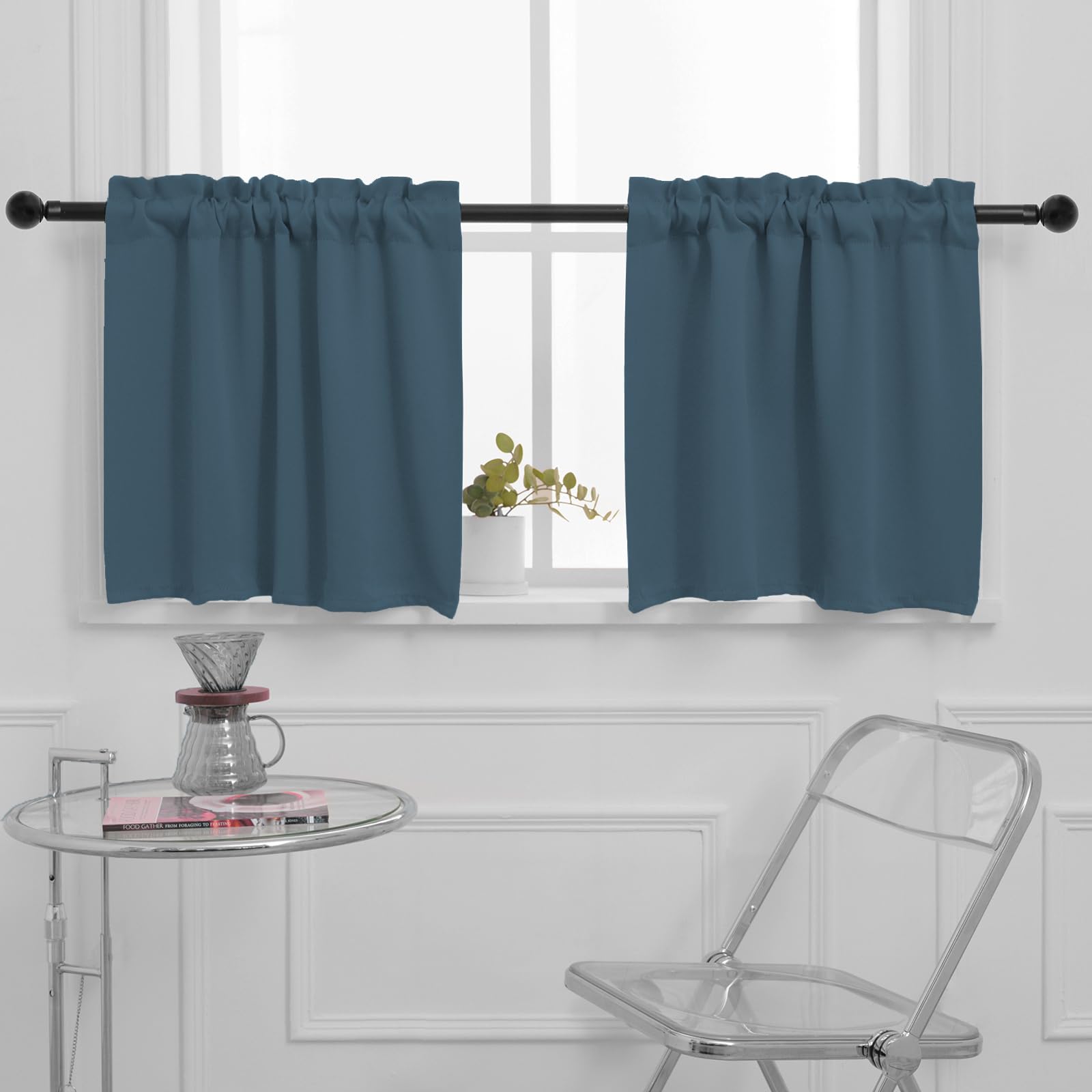 Blackout Kitchen Curtain 20 Inches Long (2 Count)