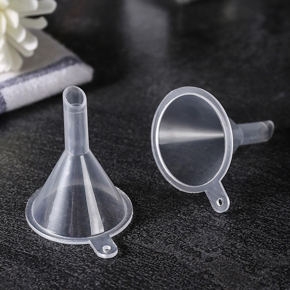 2 Pcs Mini Clear Plastic Funnel for Bottling Cosmetics (2 Count)