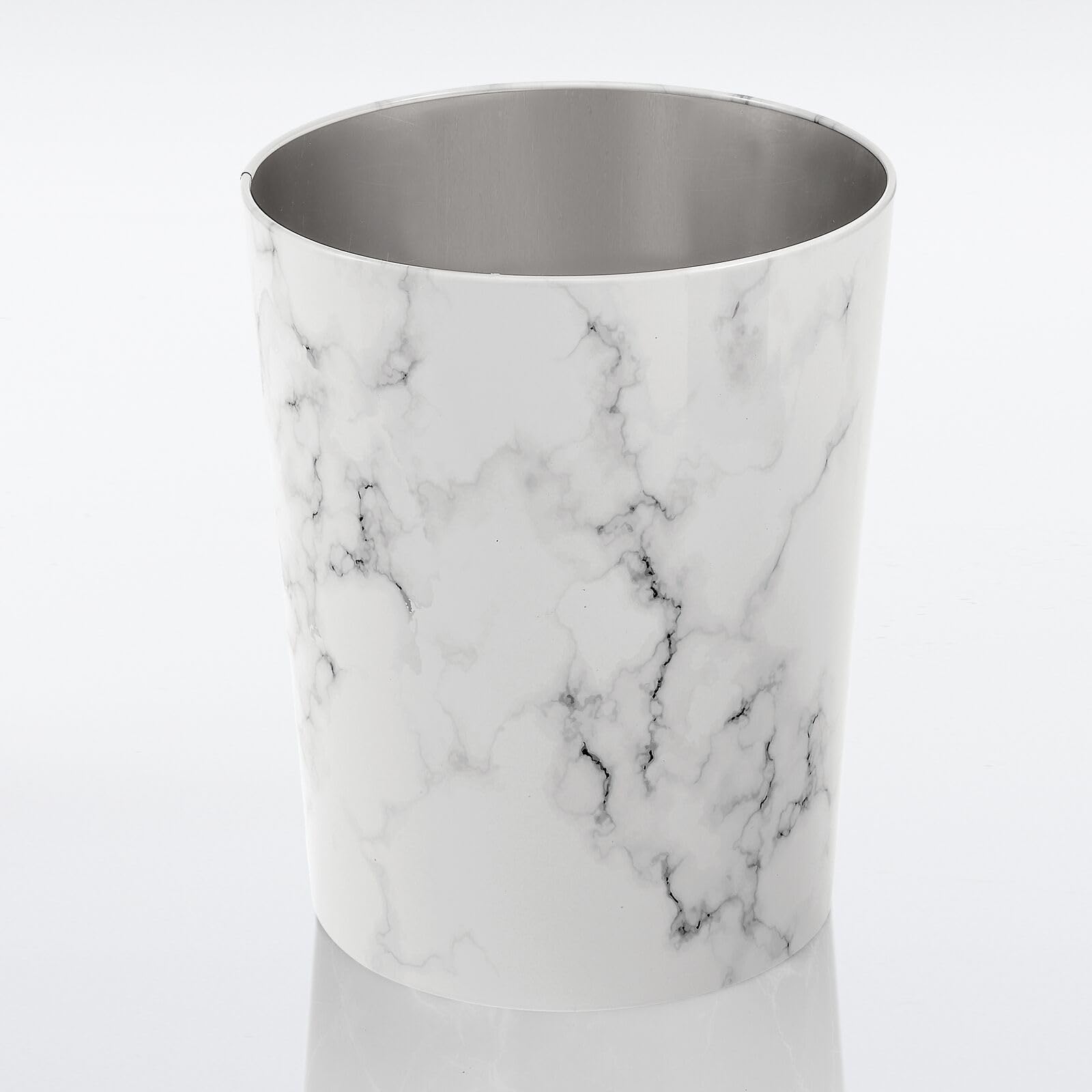 Round Metal Small 1.7 Gallon Recycle Trash Can Wastebasket
