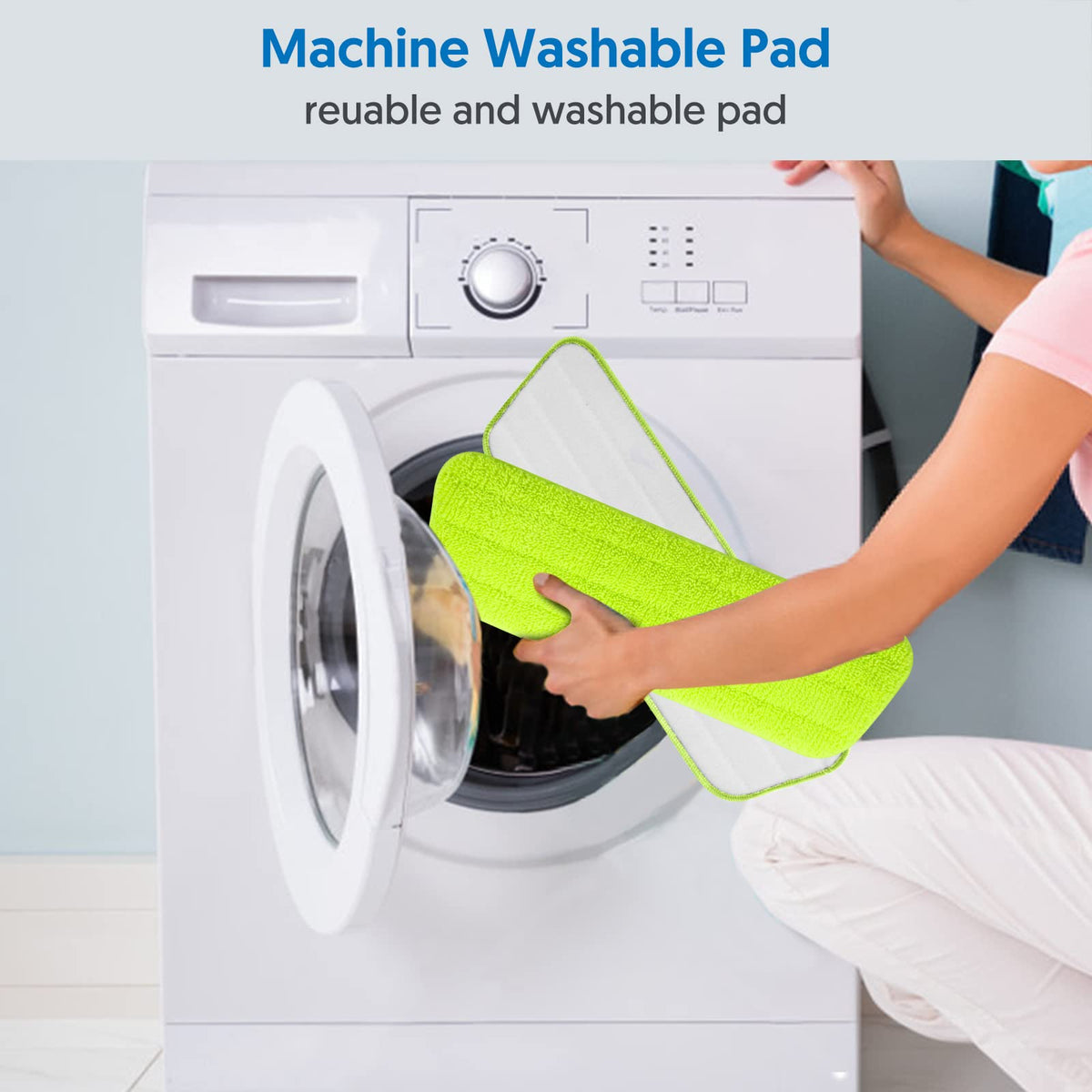 7 Pack Washable Microfiber Mop Pads for Swiffer PowerMop (7 Count)