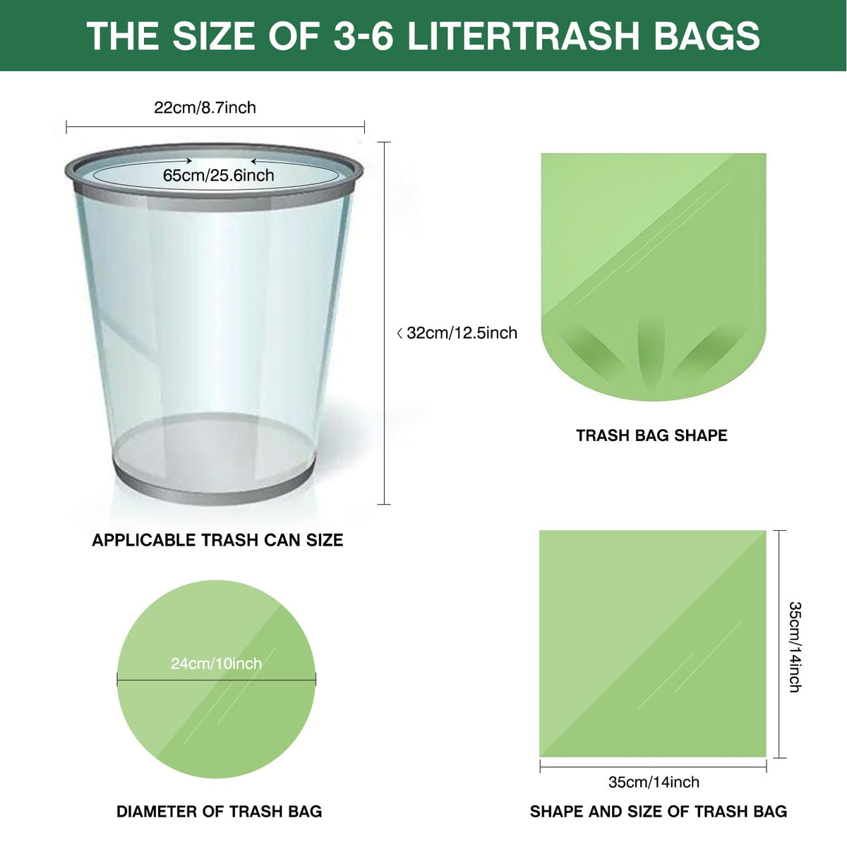 Small Trash Bags 1.2 Gallon (120 Count)