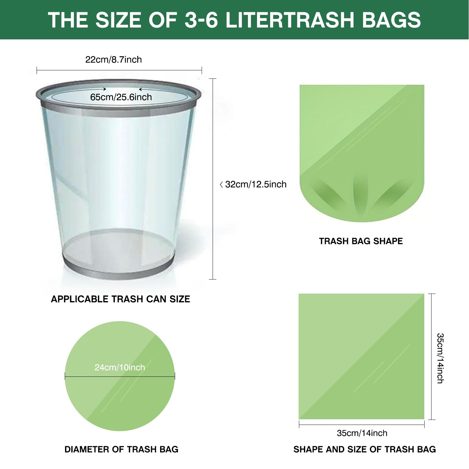 Small Trash Bags 1.2 Gallon (120 Count)