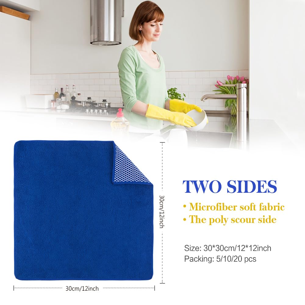 Dish Cloth for Washing Dishes Kitchen Washcloth Cleaning Cloth (10 Count)