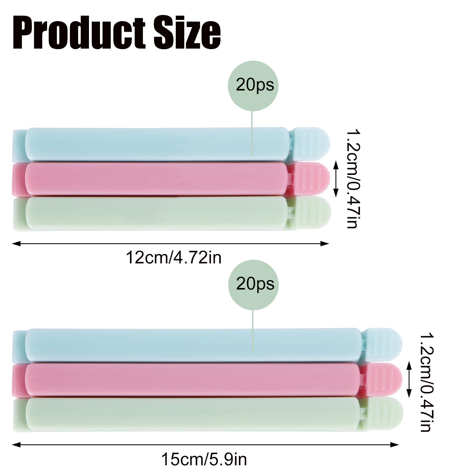 40 PCS Sealing Clip Bag Plastic Bag Chip Clips Large Size Food Bag Clips for Food Storage Kitchen and Home (9.6 Ounce)