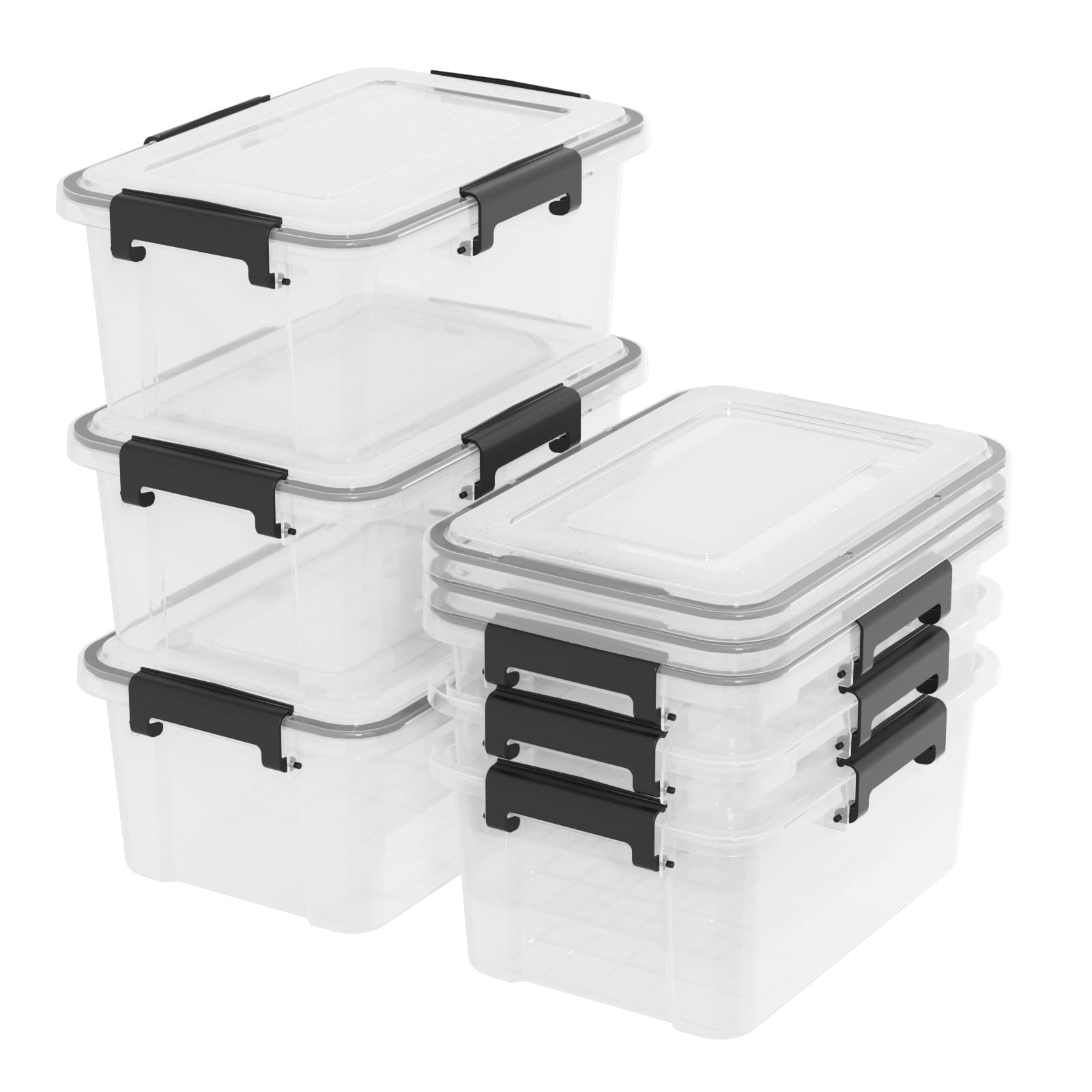 12 Quart Clear Storage Latching Bin (6 Count)