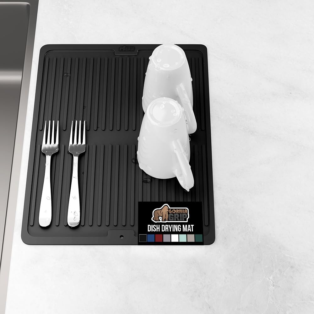 100% BPA Free Patented Silicone Dish Drying Mat for Kitchen Counter