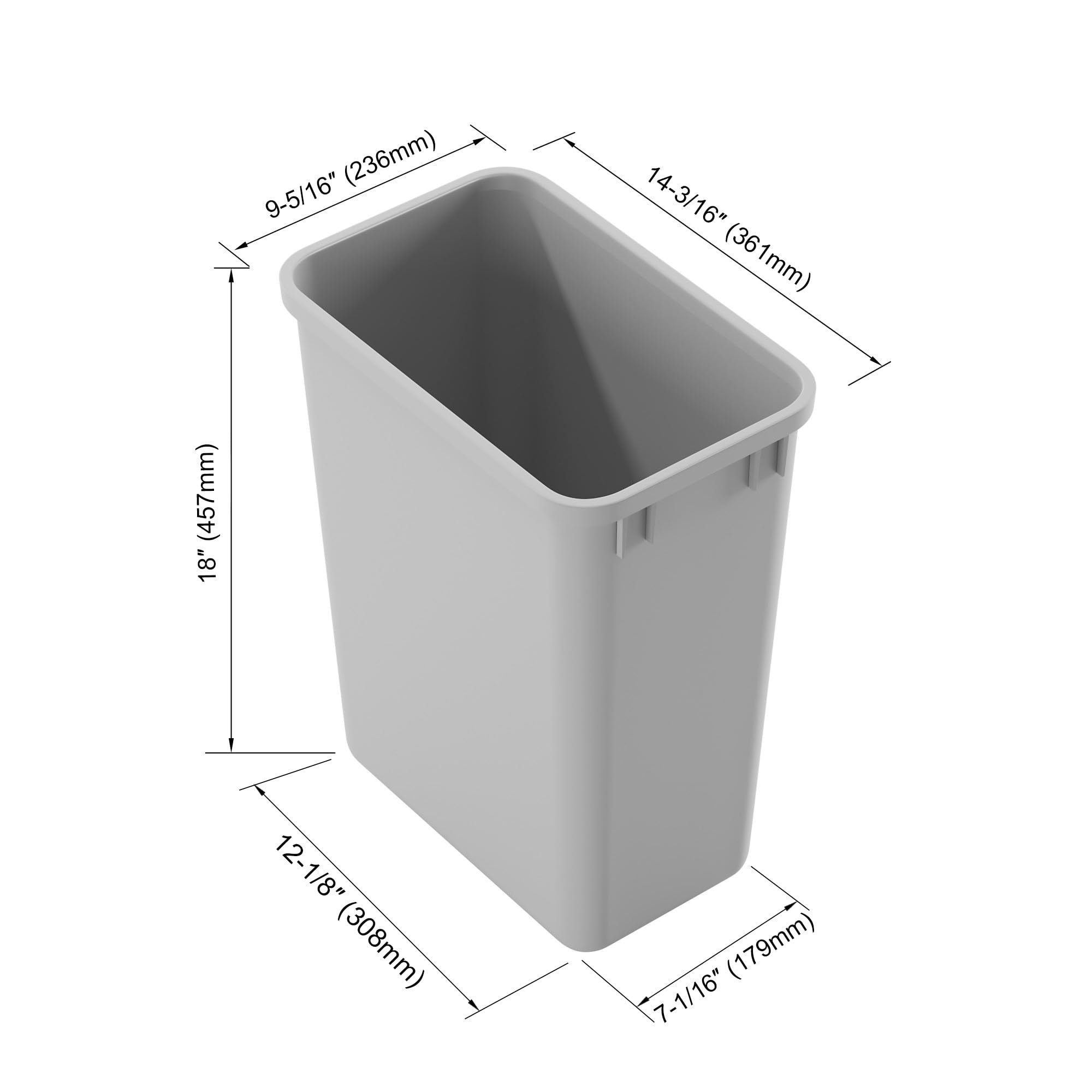 Dowell 35L Wastebasket Trash Container