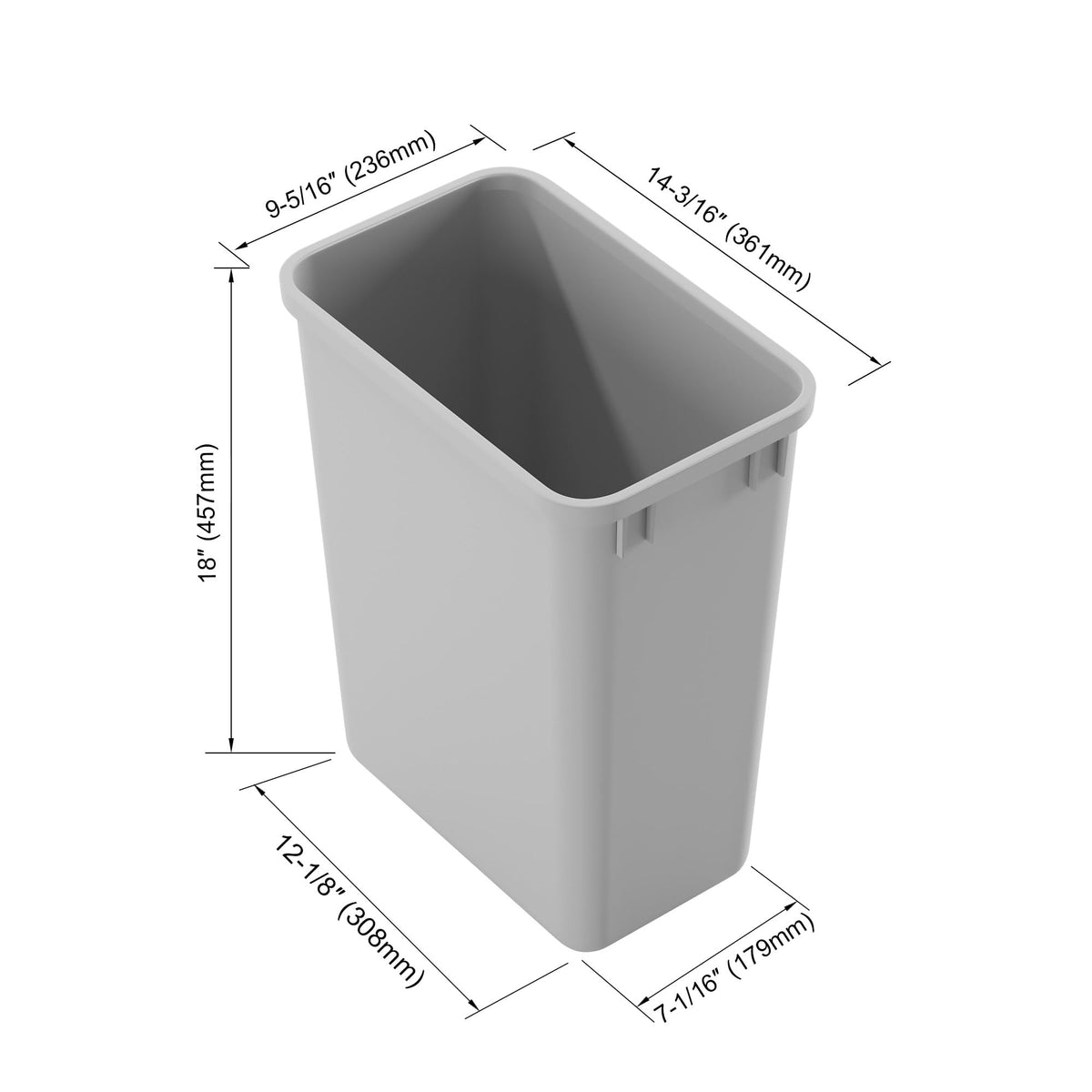 Dowell 2 Pack 35Qt Wastebasket Trash Container (2 Count)