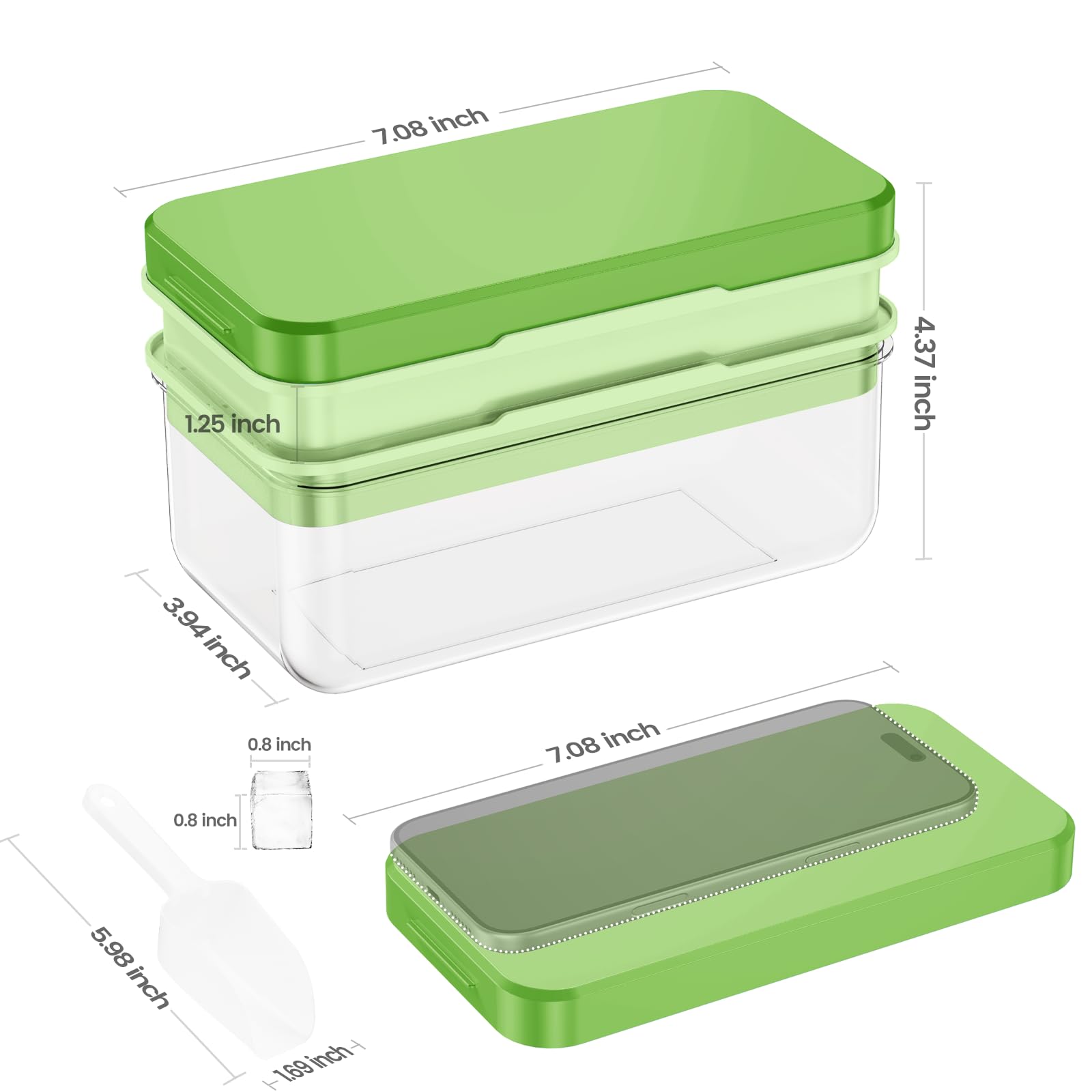 Ice Cube Tray with Lid and Bin