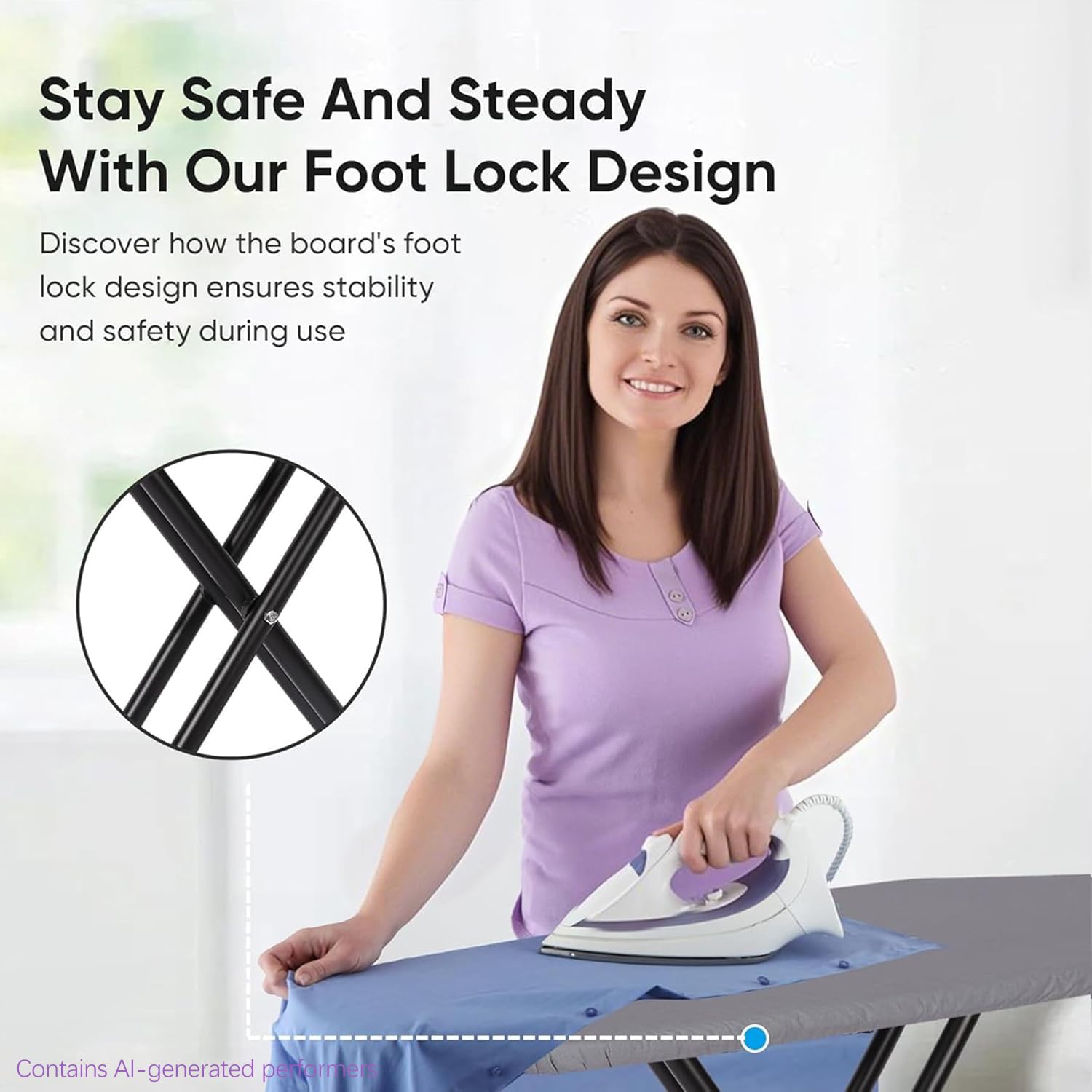 Deluxe Ironing Board with Heat Resistant Cover and Thicken Felt Pad