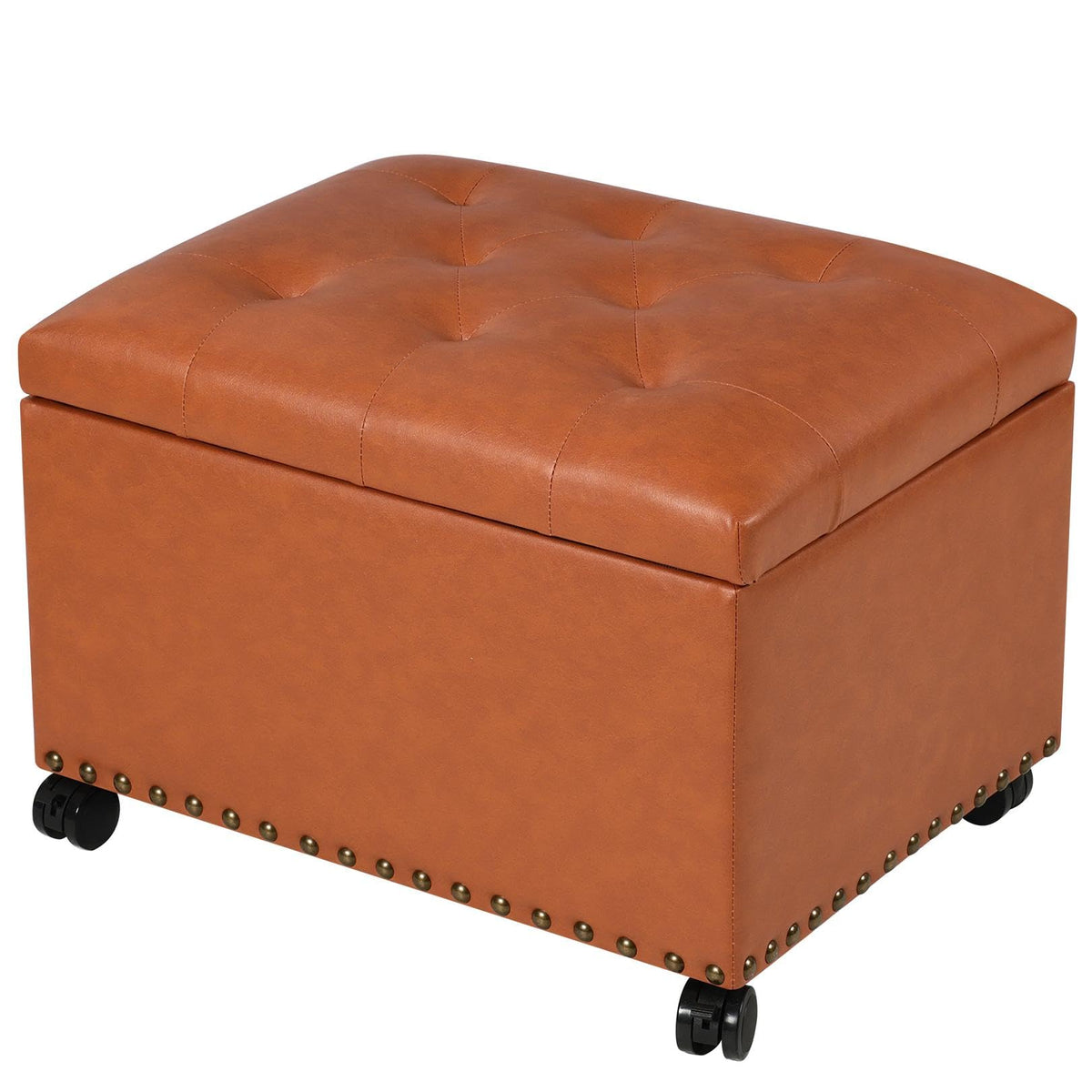 Leather Storage Ottoman