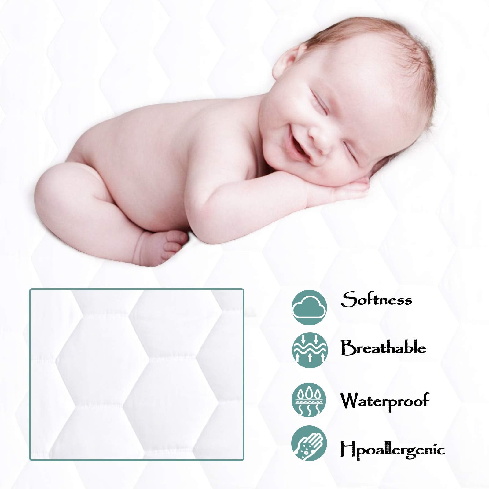 King Hexagonal Quilted Mattress Protector Waterproof