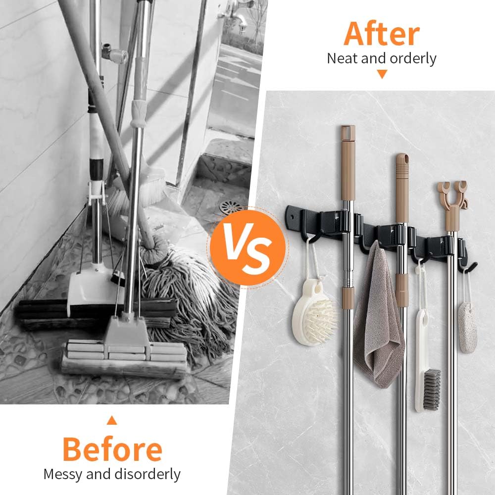 2 Pack Broom Hanger and Mop Holder (2 Count)