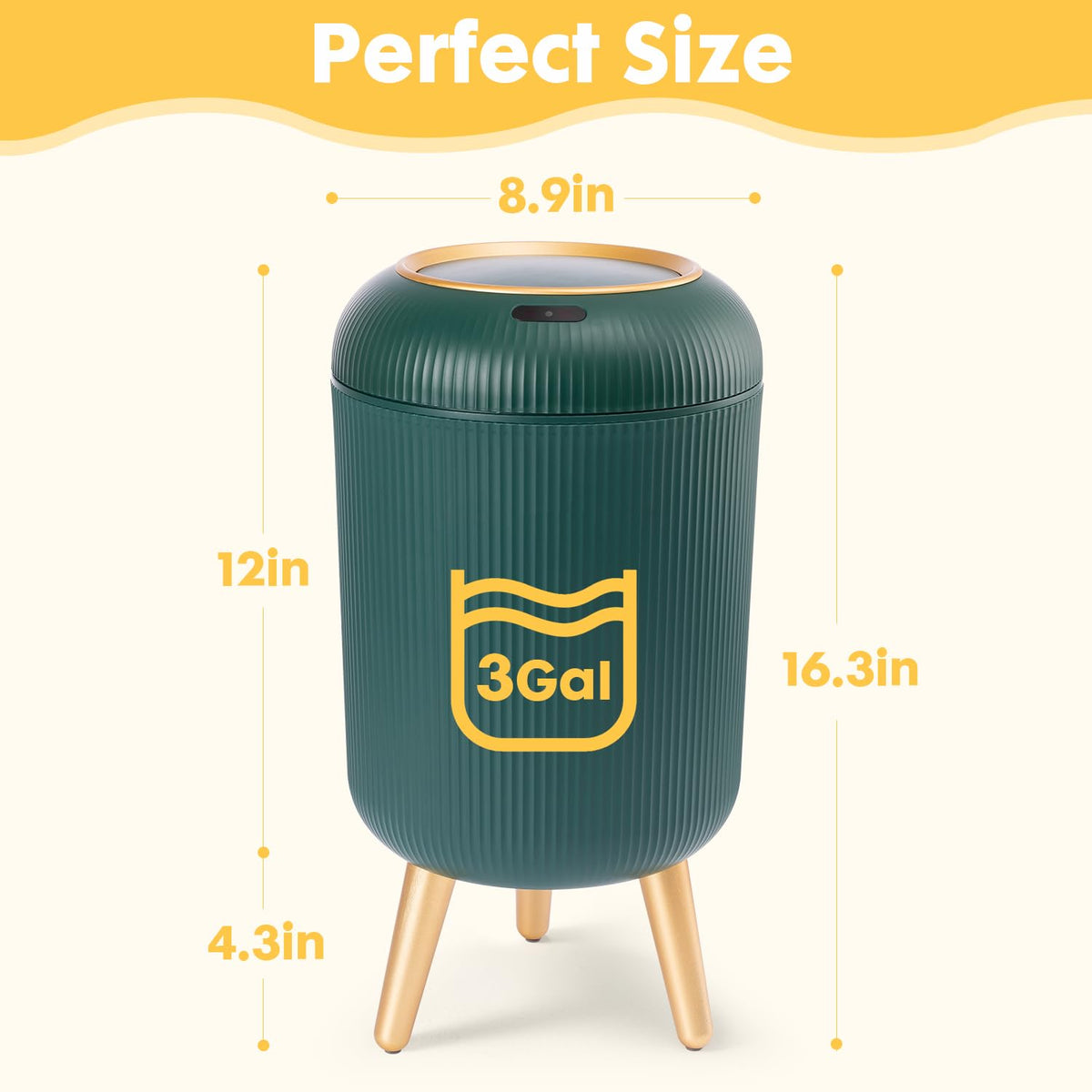 Bathroom Trash Can Automatic Touchless
