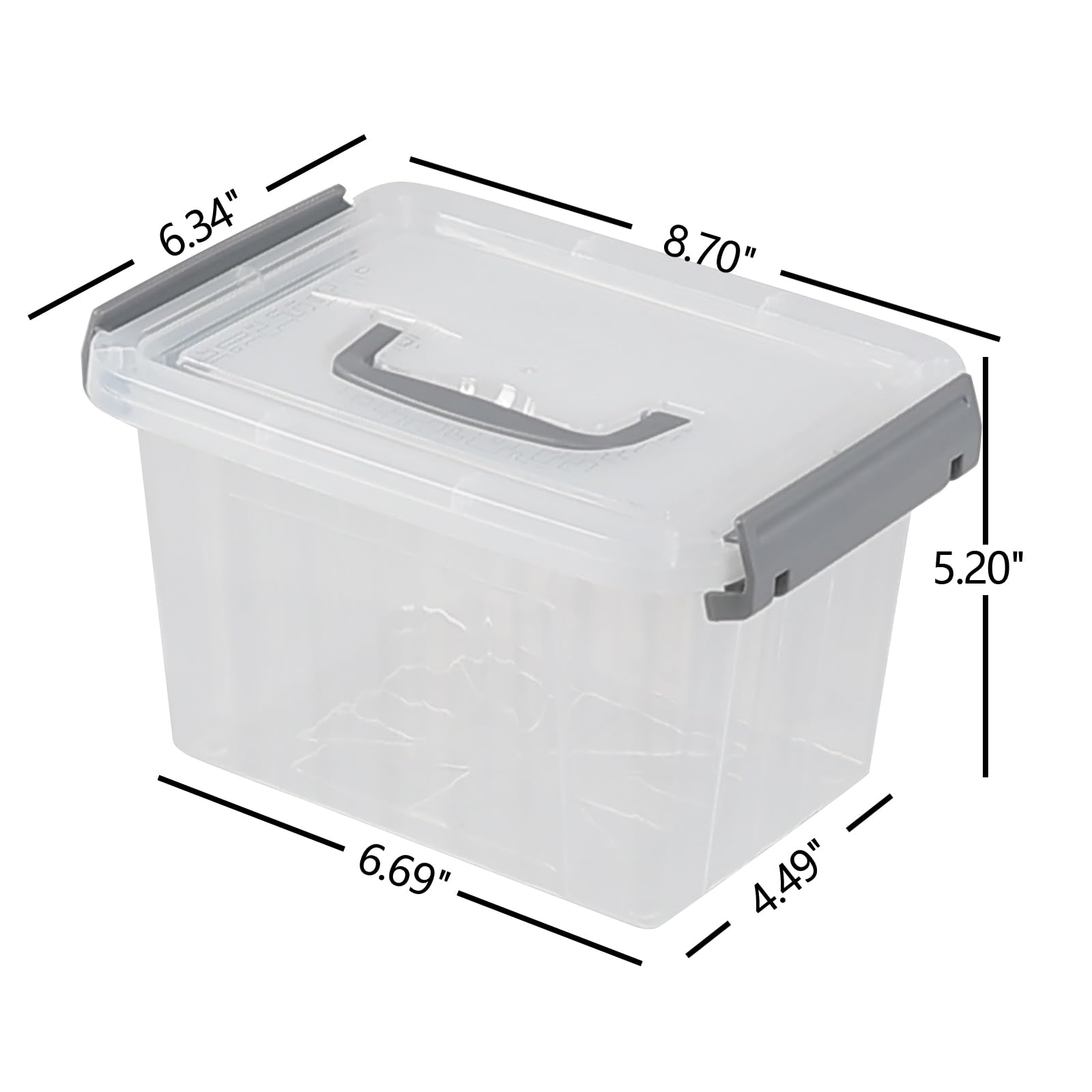 3 L Small Clear Storage Latch Box (6 Count)