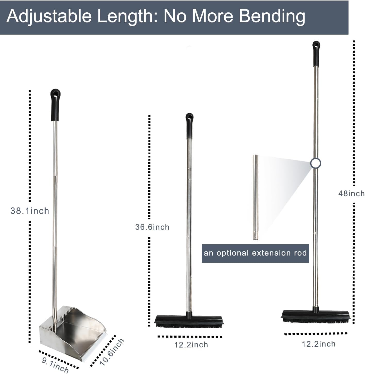 Rubber Broom and Dustpan Set