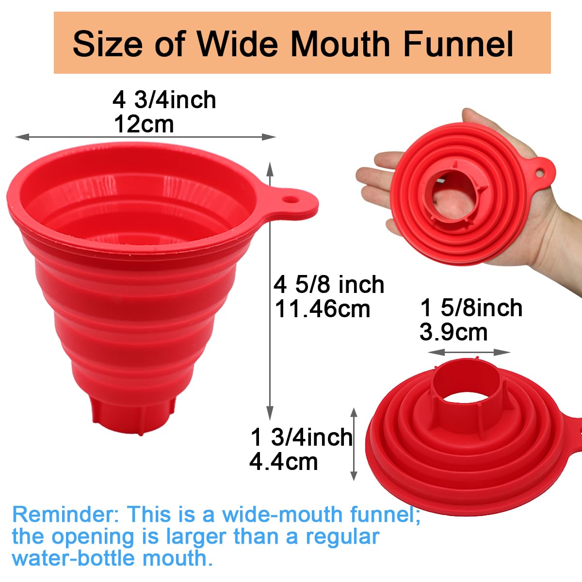 Silicone Collapsible Wide Mouth Funnel for Jars