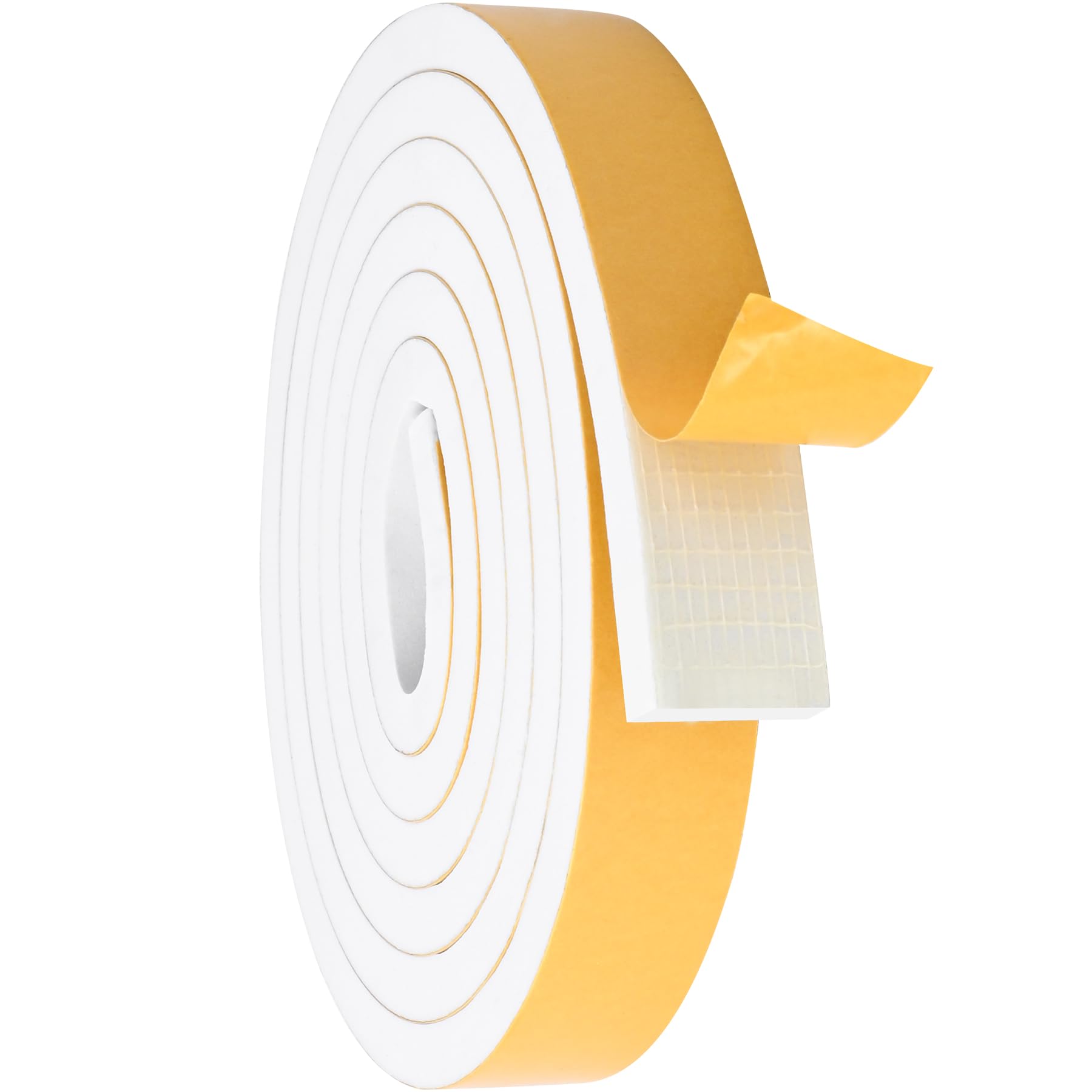 White Door Window Weather Stripping Self Adhesive Foam Tape High Density Foam Sealing Strip Window Insulation Weatherproof Gasket Tape for Doors and Windows (8.5 Foot)