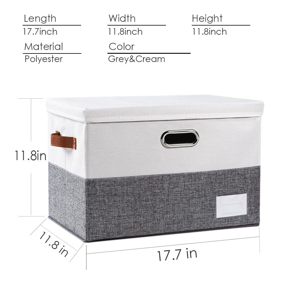 Foldable Storage Bins with Lids [3 (3 Count)