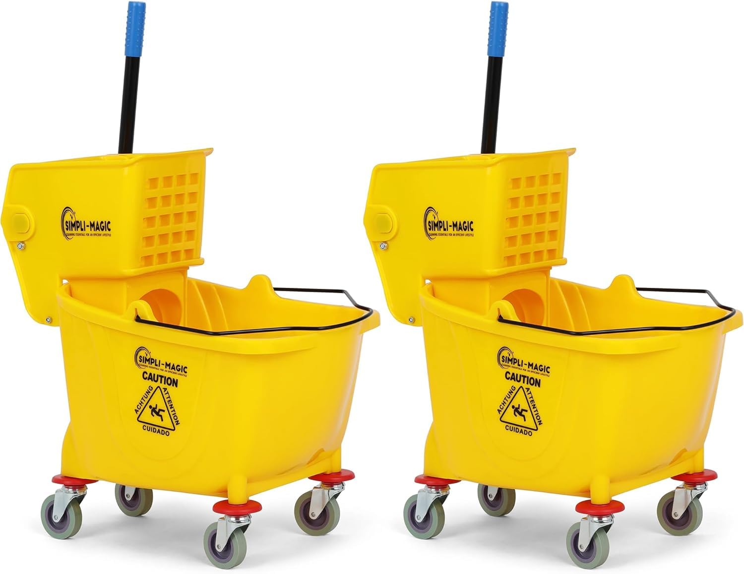 Side Press Wringer Combo Commercial Mop Bucket on Wheels (2 Count)