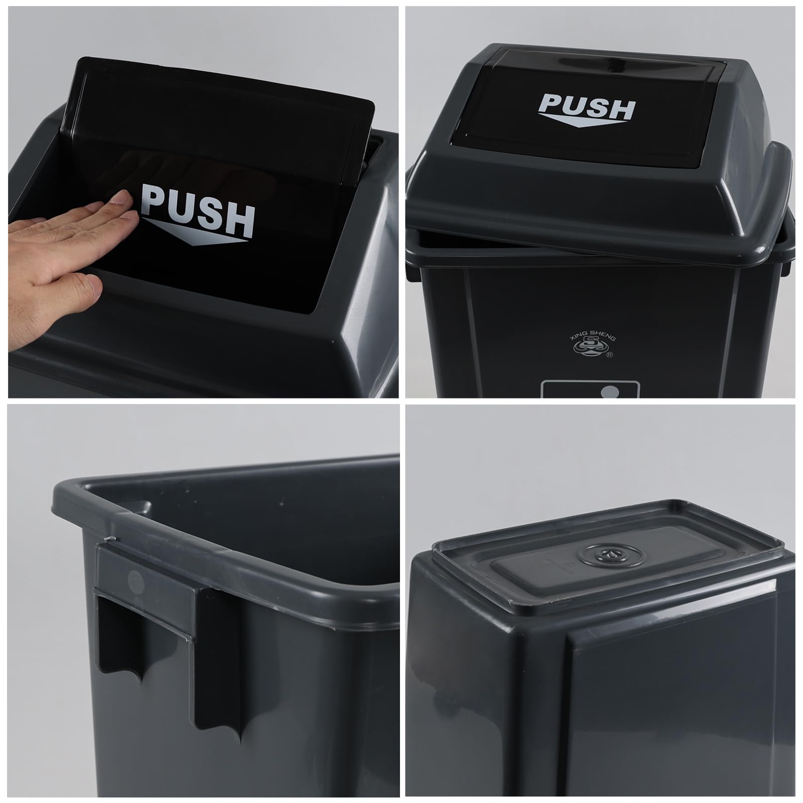 4 Packs 5 Gallons Swing Lid Garbage Can (4 Count)