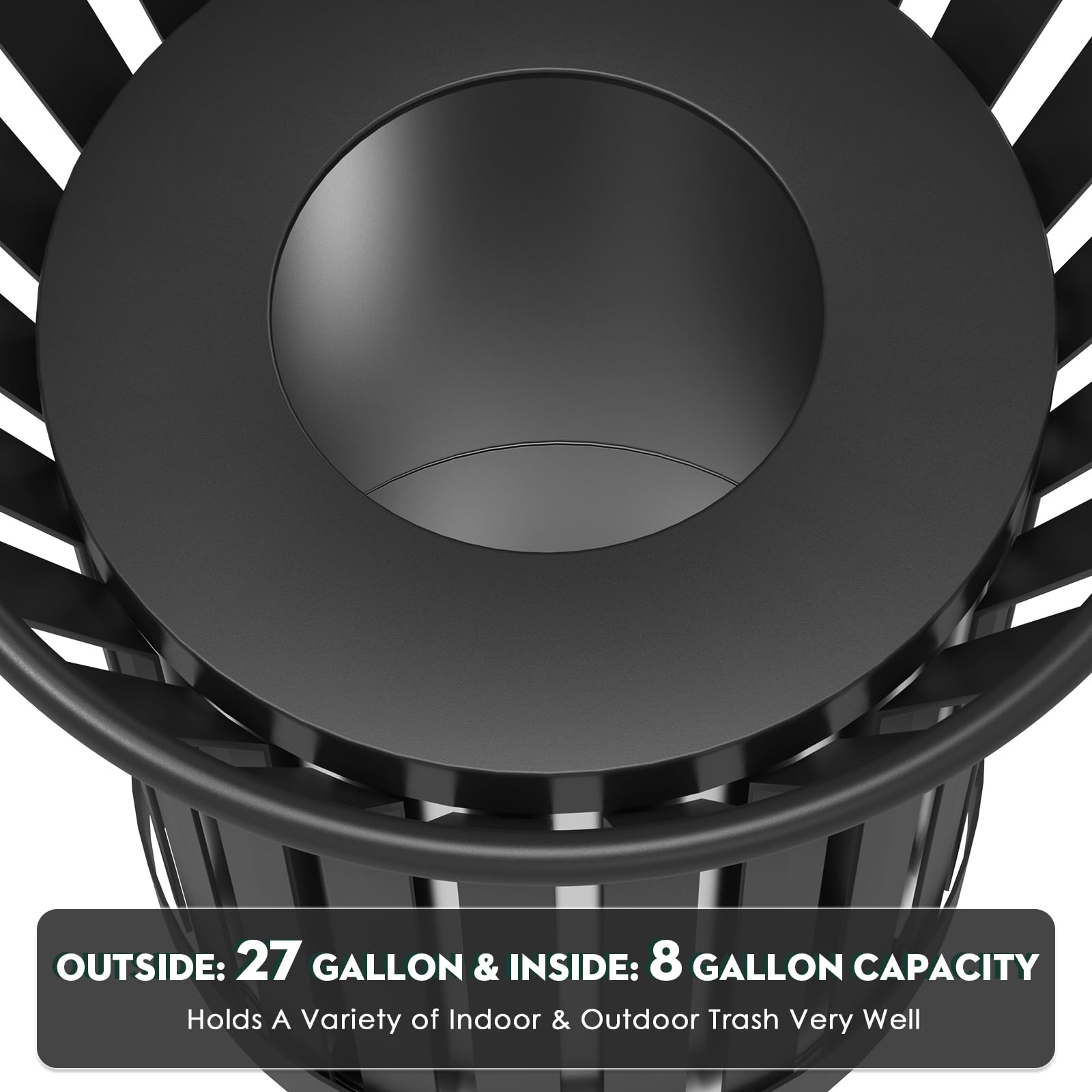 25.2IN Large Round Large Outdoor Trash Can